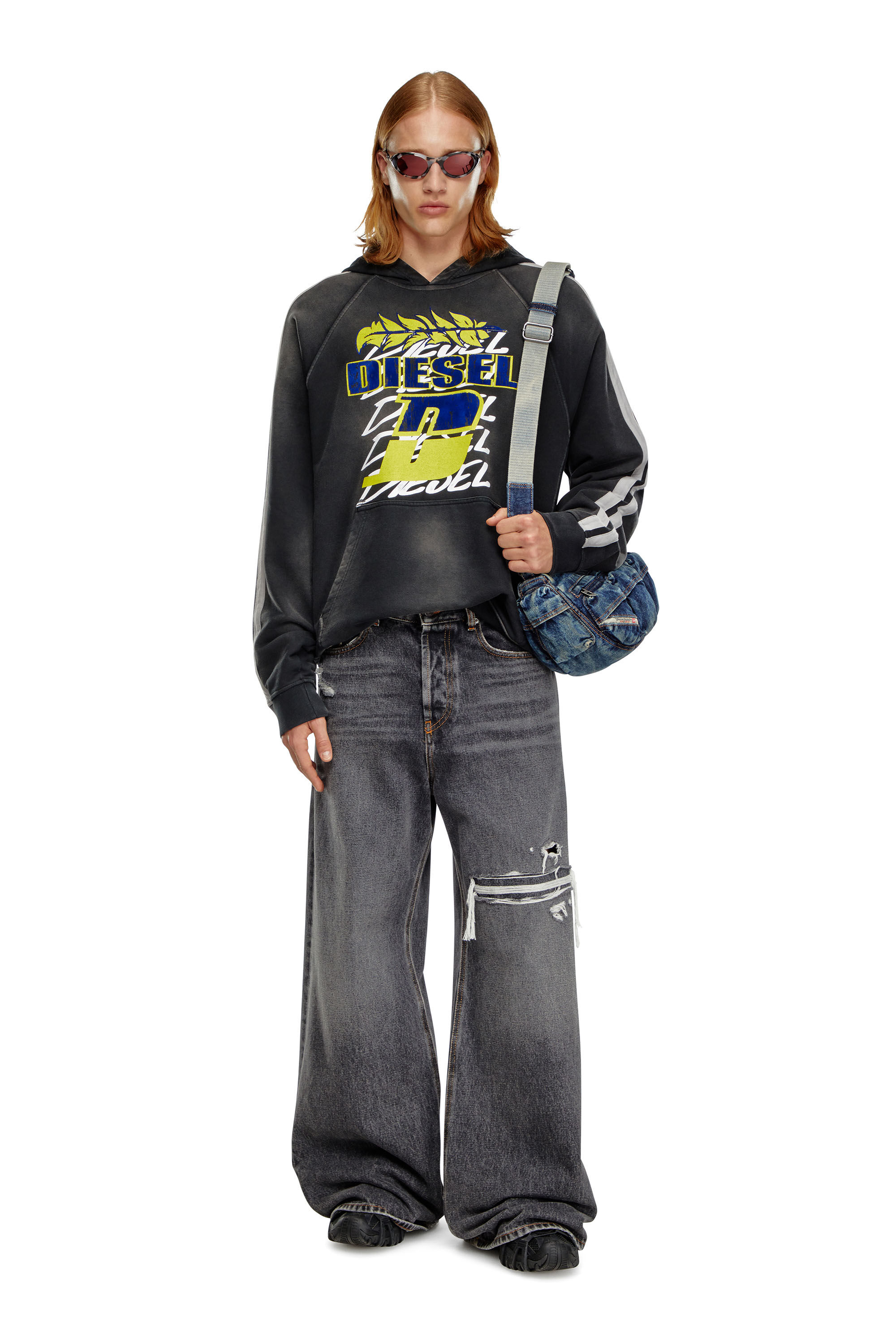 D RISE Uomo Jeans dritti oversize nero grigio scuro Diesel