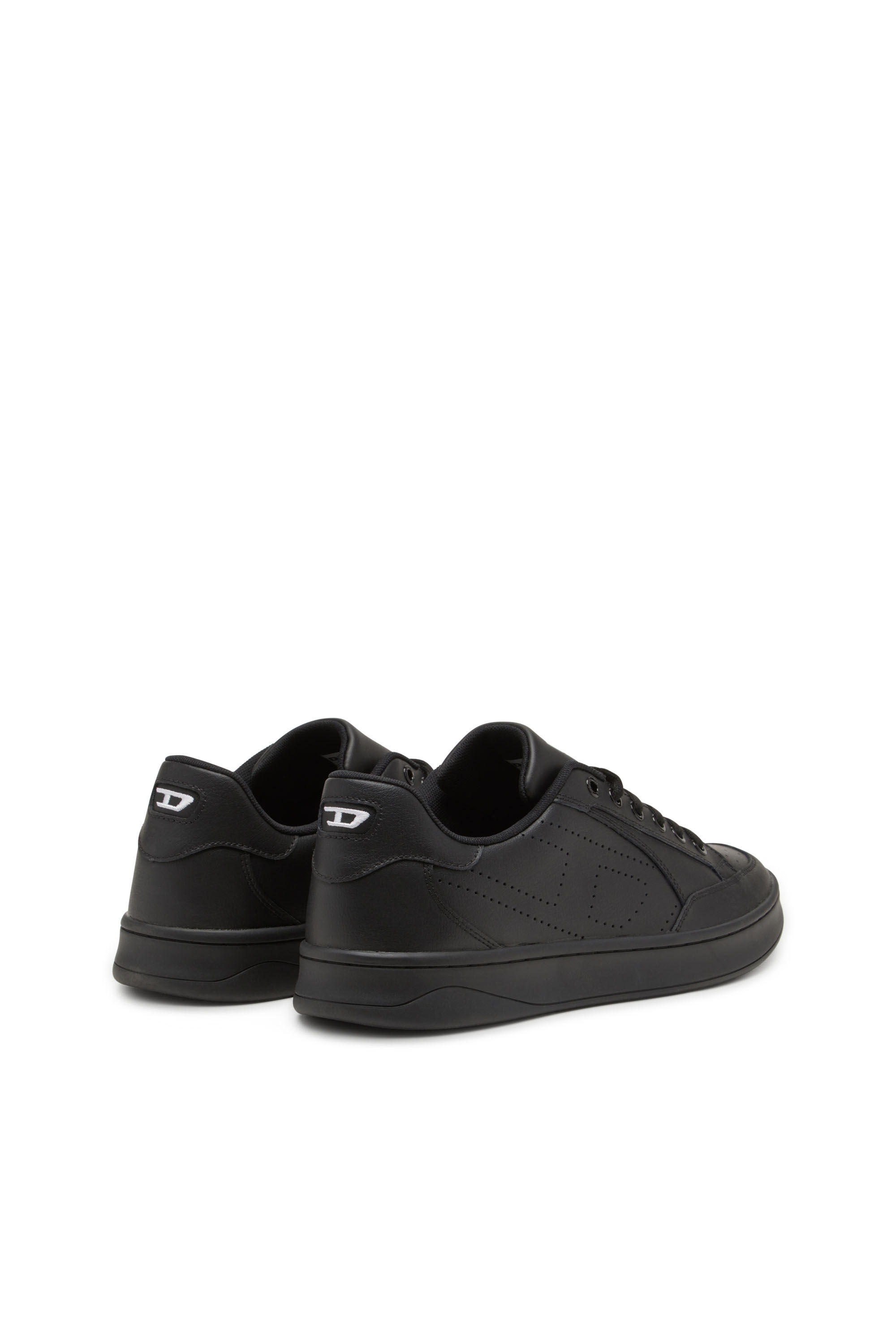 ブラックロータス Men's S-Dakota-Leather sneakers with perforated logo | Black