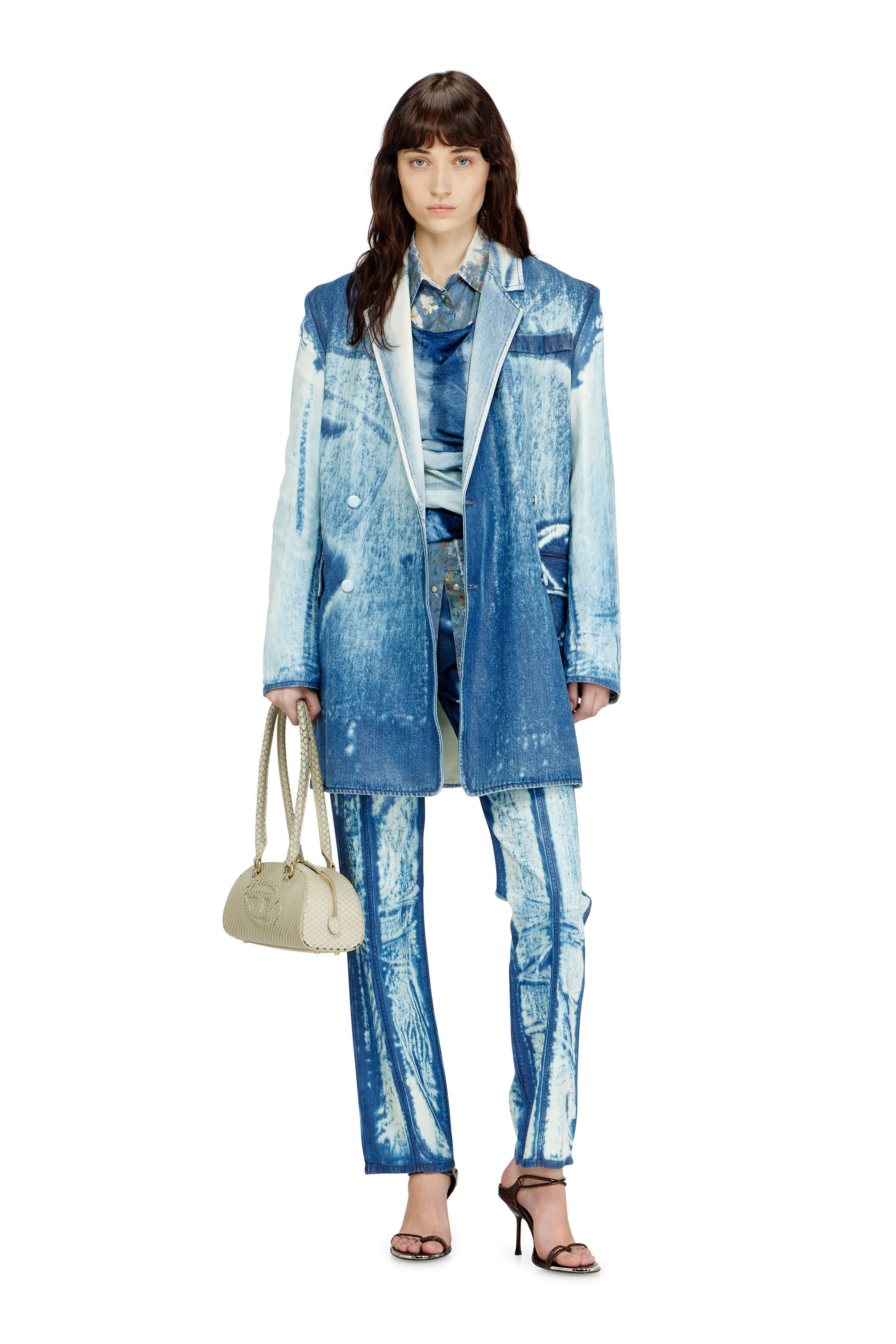 Diesel - DE-LUMEA-FSI1, Blazer in denim effetto X-Ray Donna in Blu - 1