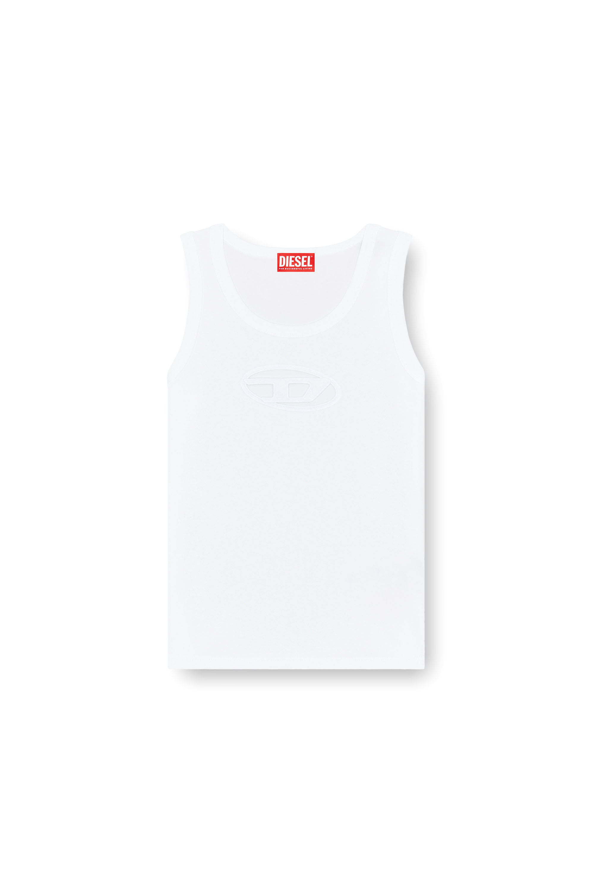 Diesel - T-LYNYS-OD, Canotta con logo Oval D cut-out Donna in Bianco - 2