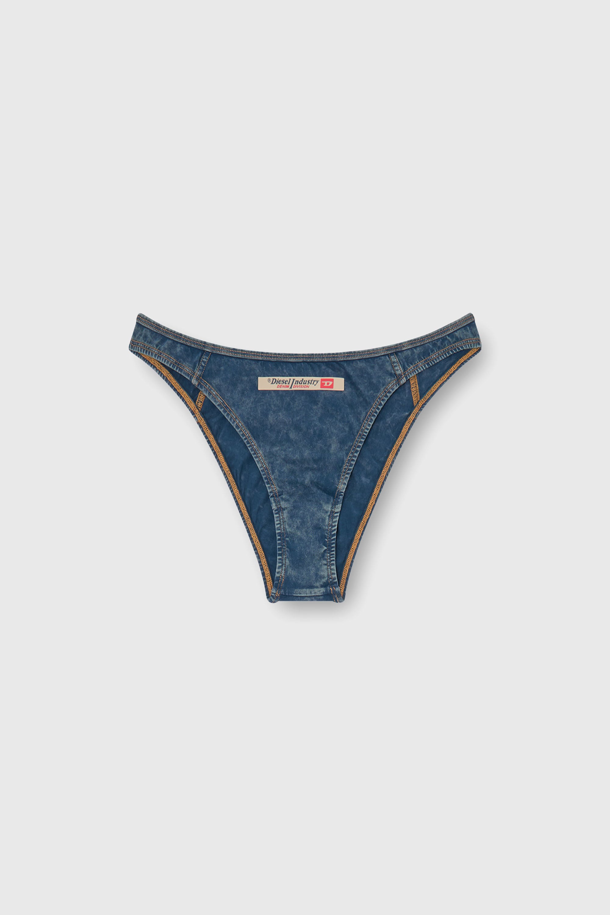 Diesel - AILEEN-DNM, Slip brasiliano in cotone effetto denim Donna in Blu - 2