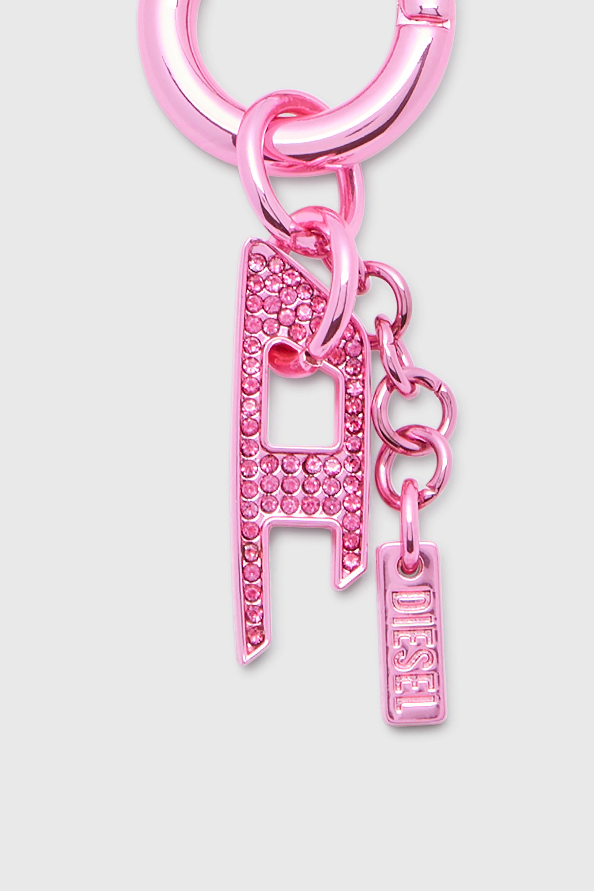 Diesel - CHARM-D, Charm in metallo con charm D di strass Unisex in Rosa - 2