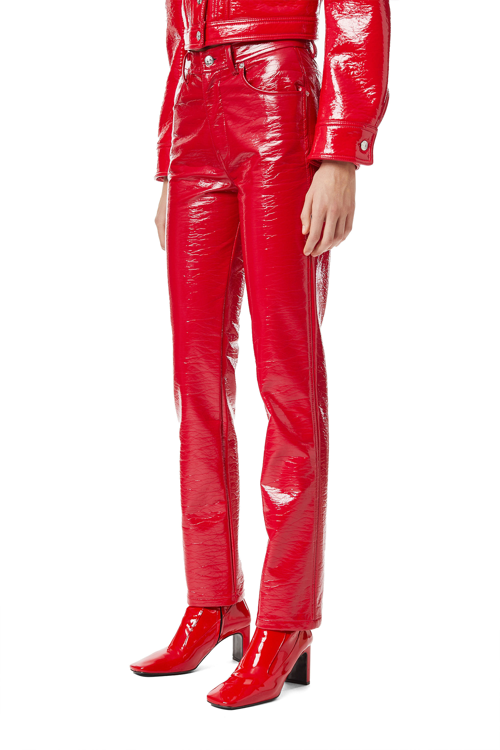 P-ARCY Donna: Pantaloni in vinile stropicciati | Diesel