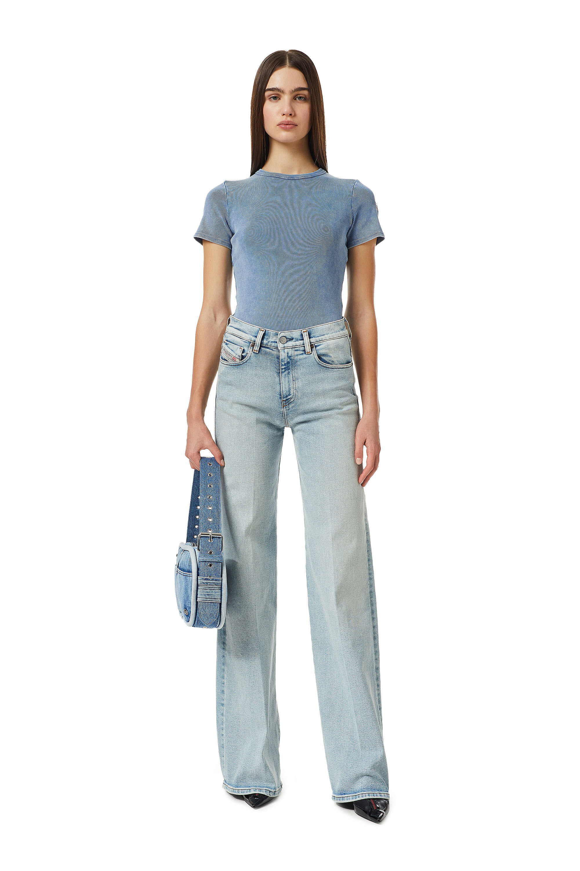 Diesel - 1978 09C08 Bootcut and Flare Jeans, Blu Chiaro - Image 1