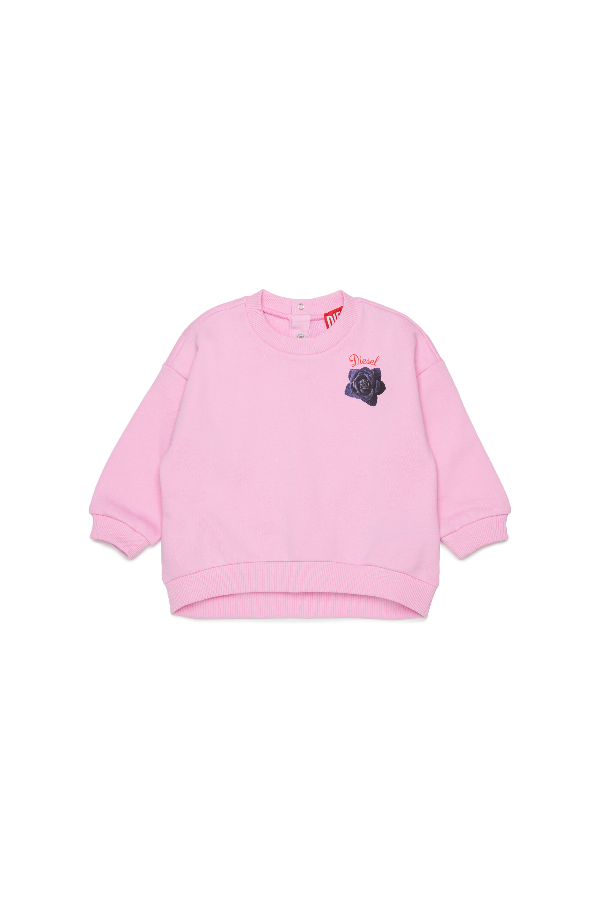 Diesel - SROSEB, Felpa in cotone con stampa rose Donna in Rosa - 1