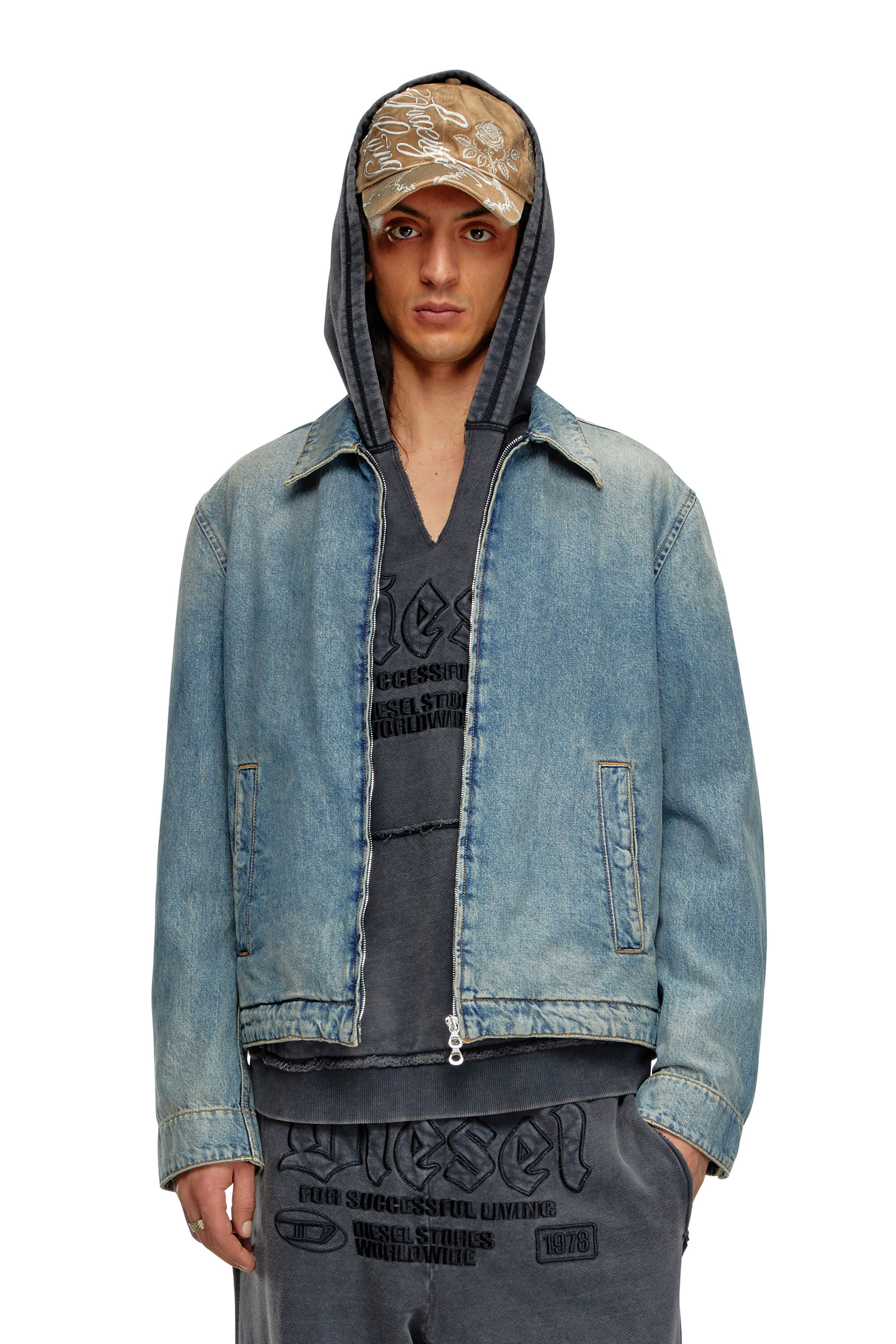 Giubbotto in denim Uomo Blu Chiaro Diesel