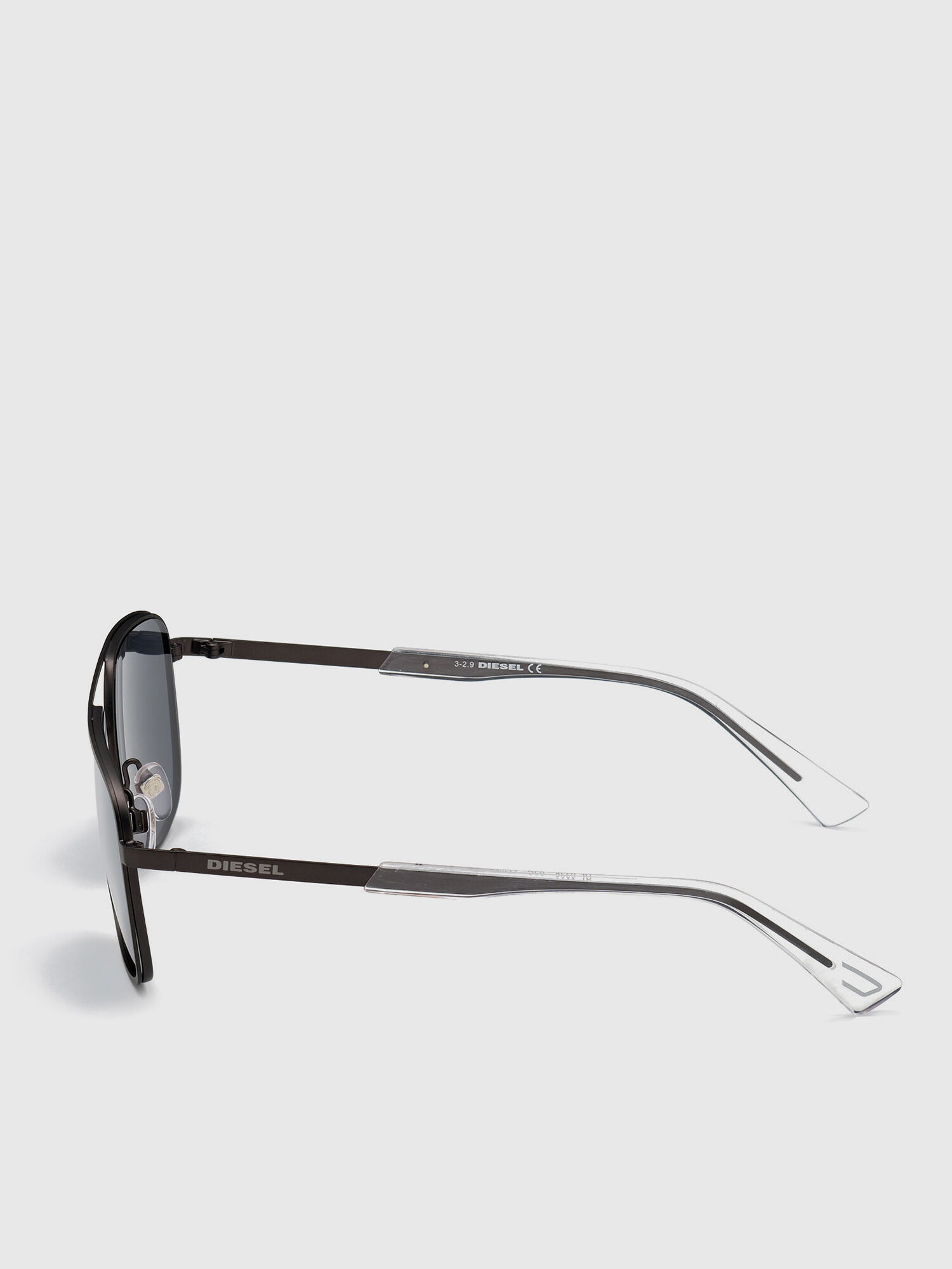 Diesel - DL0325, Occhiali rettangolari in metallo con doppio ponte Uomo in Nero - 3