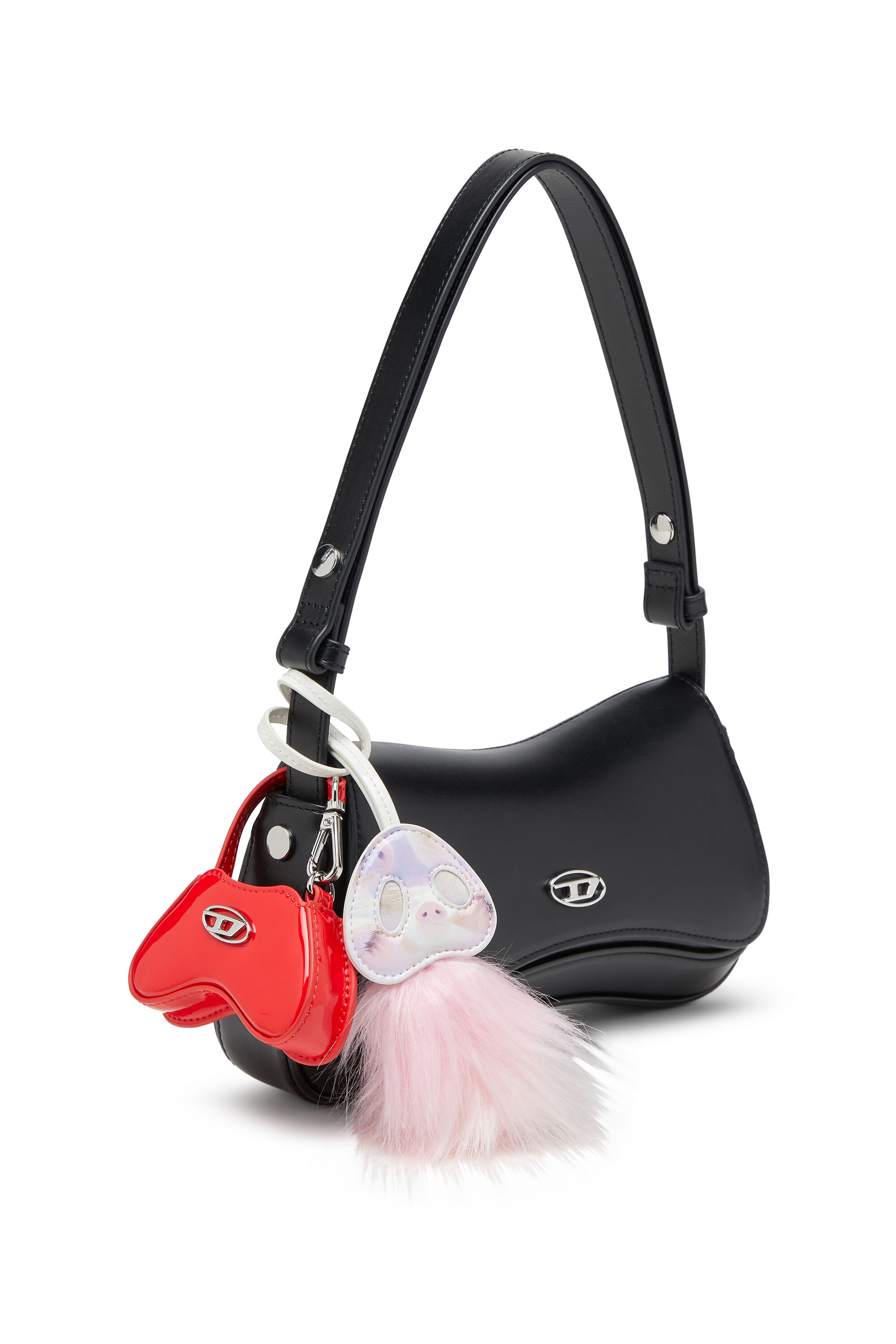 Diesel - PLAY CLUTCH, Play-Borsa a spalla in pelle semilucida Donna in Nero - 6