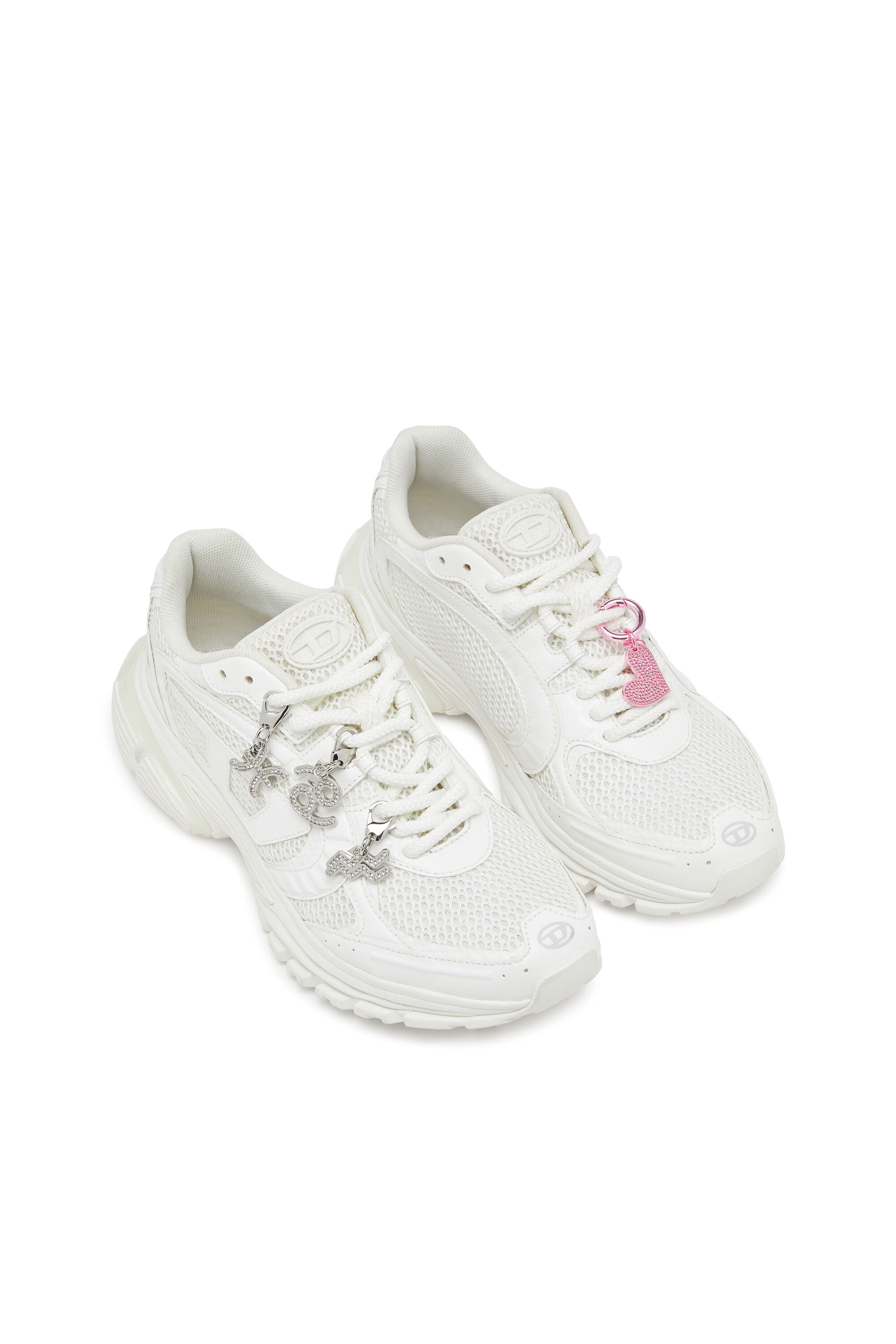 Diesel - S-PRO-V-DENSE LOW W, S-Pro-V-Dense-Sneaker monocromatiche in rete con logo Oval D Donna in Bianco - 7