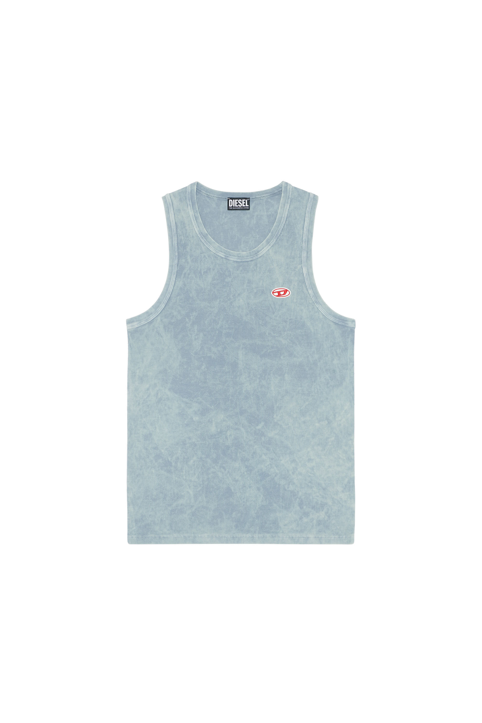 Diesel - T-WISTY-G1, Canotta acid wash con logo applicato Uomo in Grigio - 2