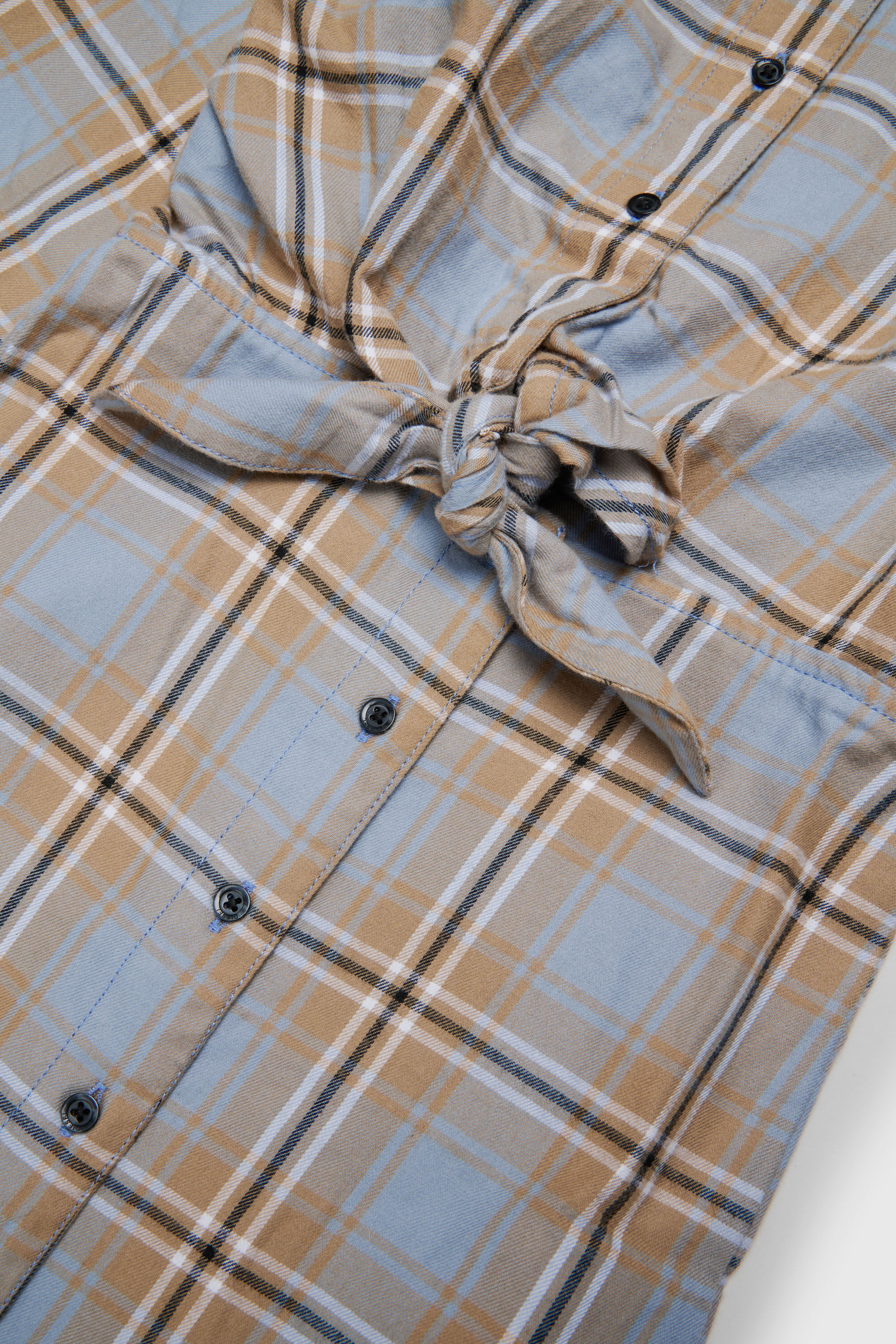 Diesel - DESUSANIS, Abito camicia in cotone a quadri con cintura annodata in vita Donna in Multicolor - 4