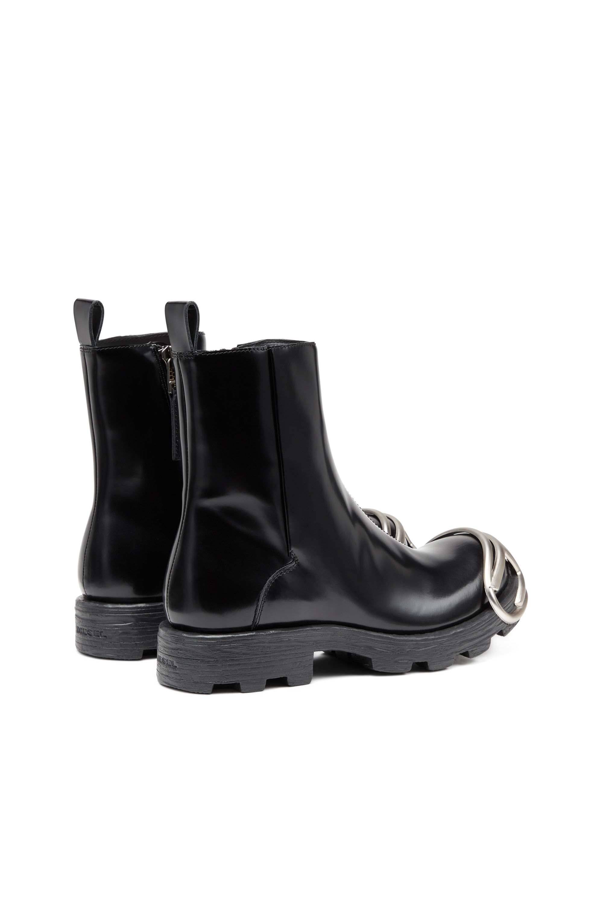 D Hammer Stivali Chelsea in pelle con punta Oval D Uomo Nero Diesel