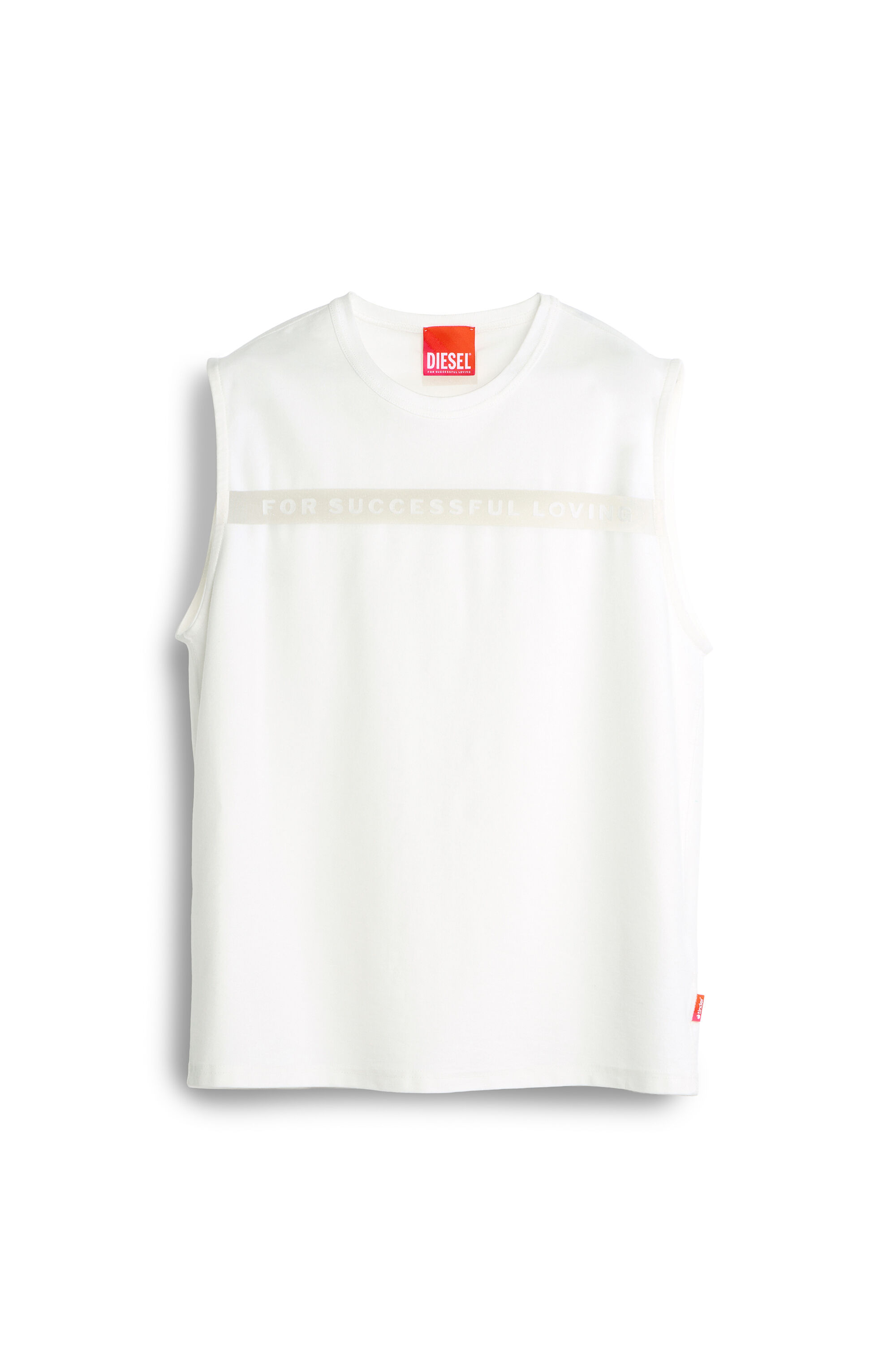 Diesel - PR-T-NORM-BISC-MATI-R, Canotta con logo For Successful Loving Unisex in Bianco - 2