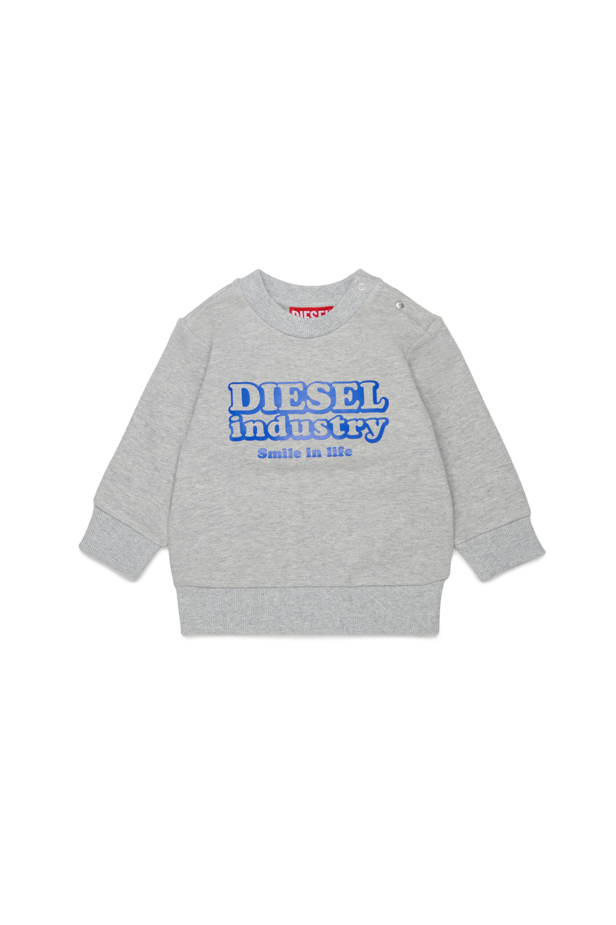 Diesel - SLODIMB, Felpa in cotone con stampa Diesel Industry Uomo in Grigio - 1
