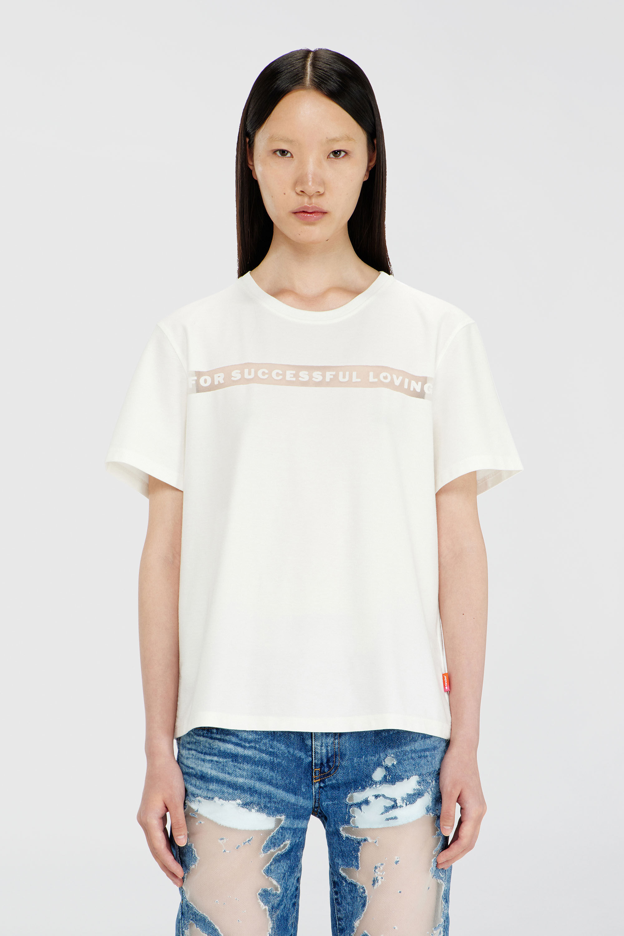 Diesel - PR-T-NOTS-CHI-R, T-shirt con logo For Successful Loving Unisex in Bianco - 5