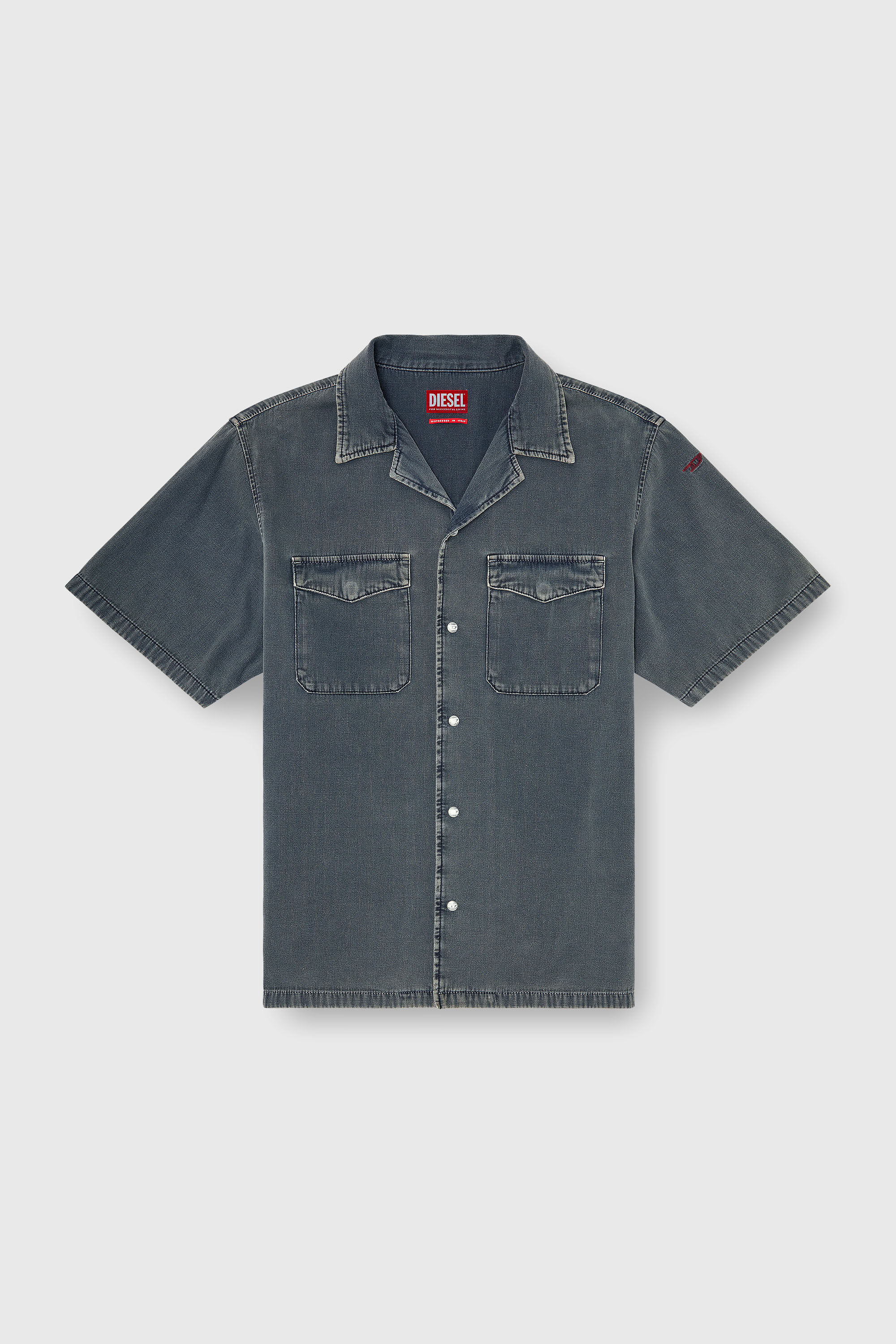 Diesel - D-NABIL-P, Camicia bowling in denim colorato Uomo in Grigio - 2