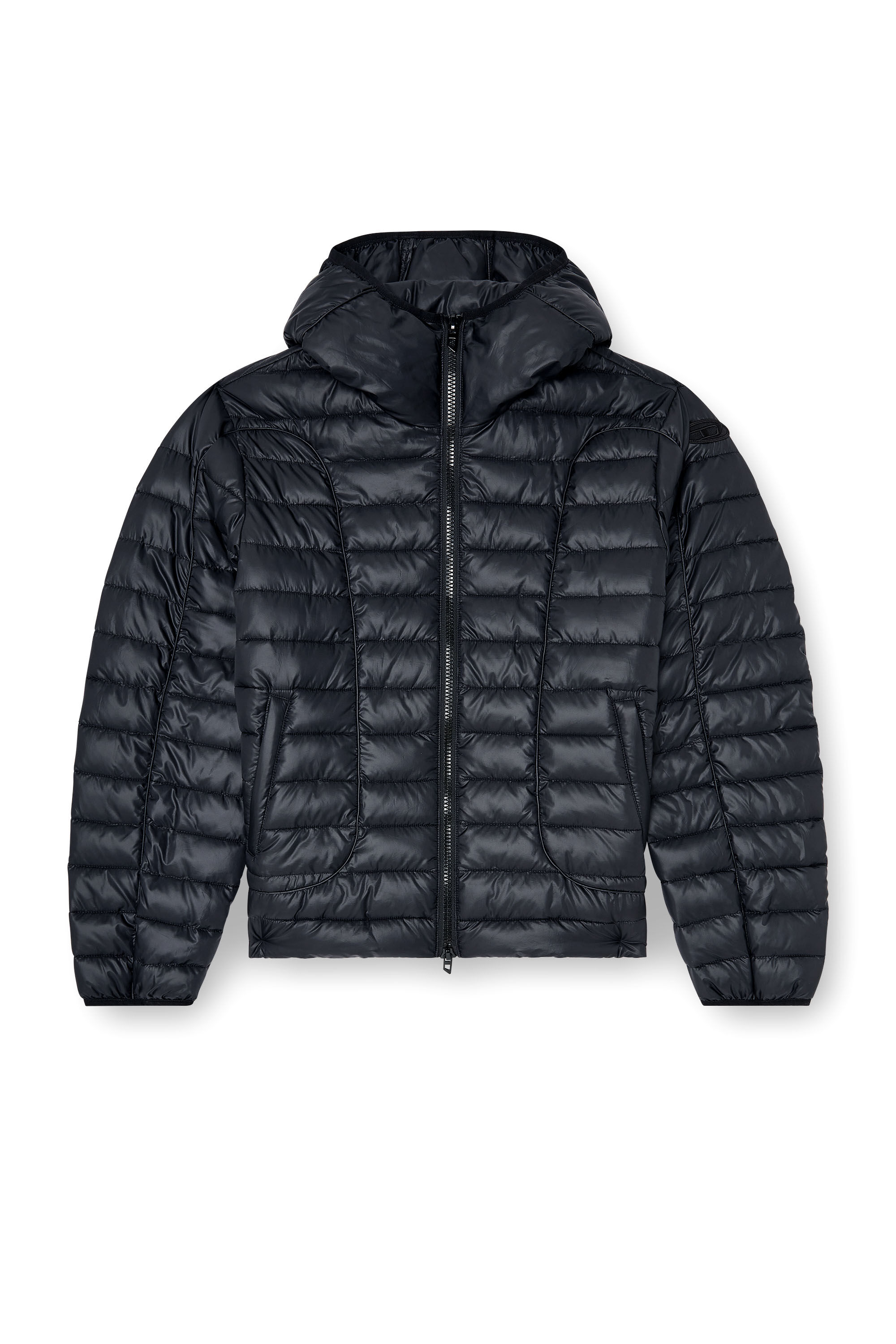 Diesel - W-STONE-WRD, Piumino con profili tono su tono Uomo in Nero - 2