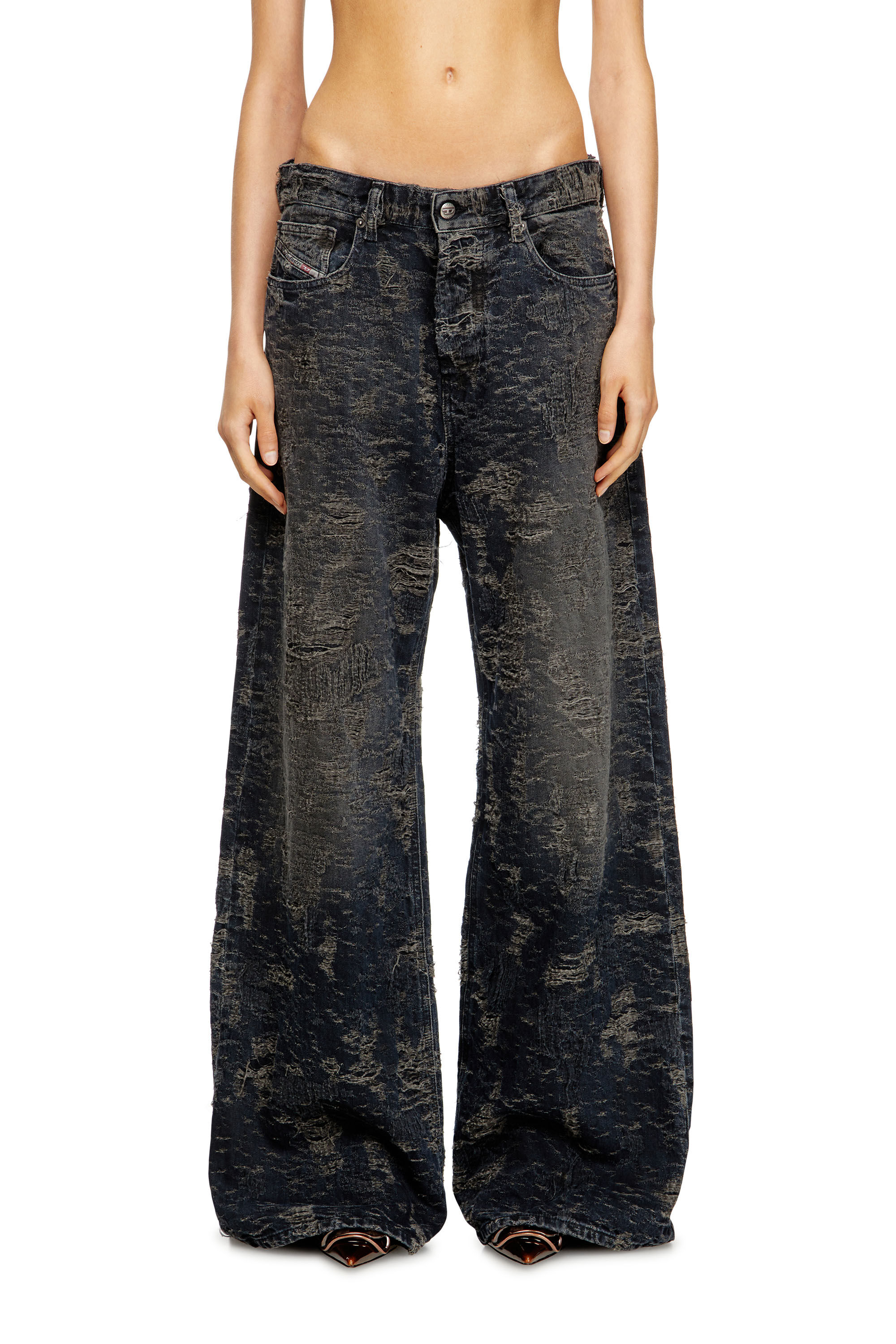 Diesel - Relaxed Jeans 1996 D-Sire 007BV Donna, Nero/Grigio scuro - Image 3