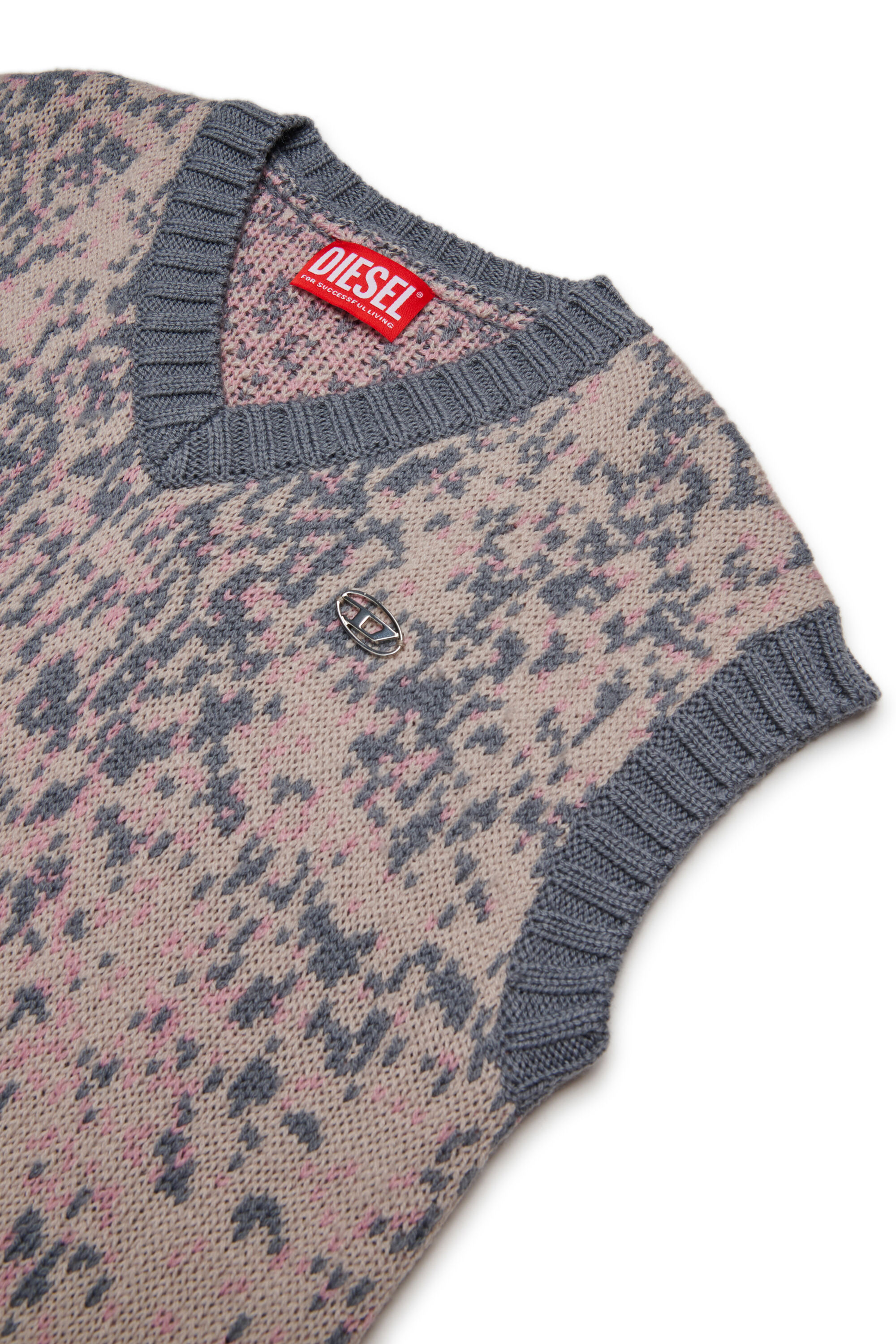 Diesel - DIAMA, Abito in lana con scollo a V Donna in Rosa - 3