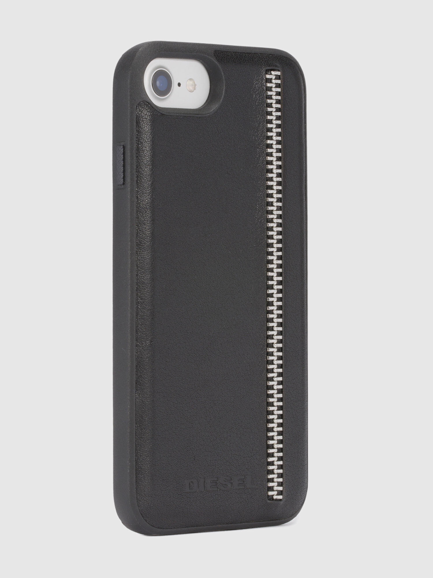 Diesel - ZIP BLACK LEATHER IPHONE 8 PLUS/7 PLUS/6s PLUS/6 PLUS CASE, Cover con zip, iPhone 8 Plus/7 Plus/6s Plus/6 Plus Unisex in Nero - 5