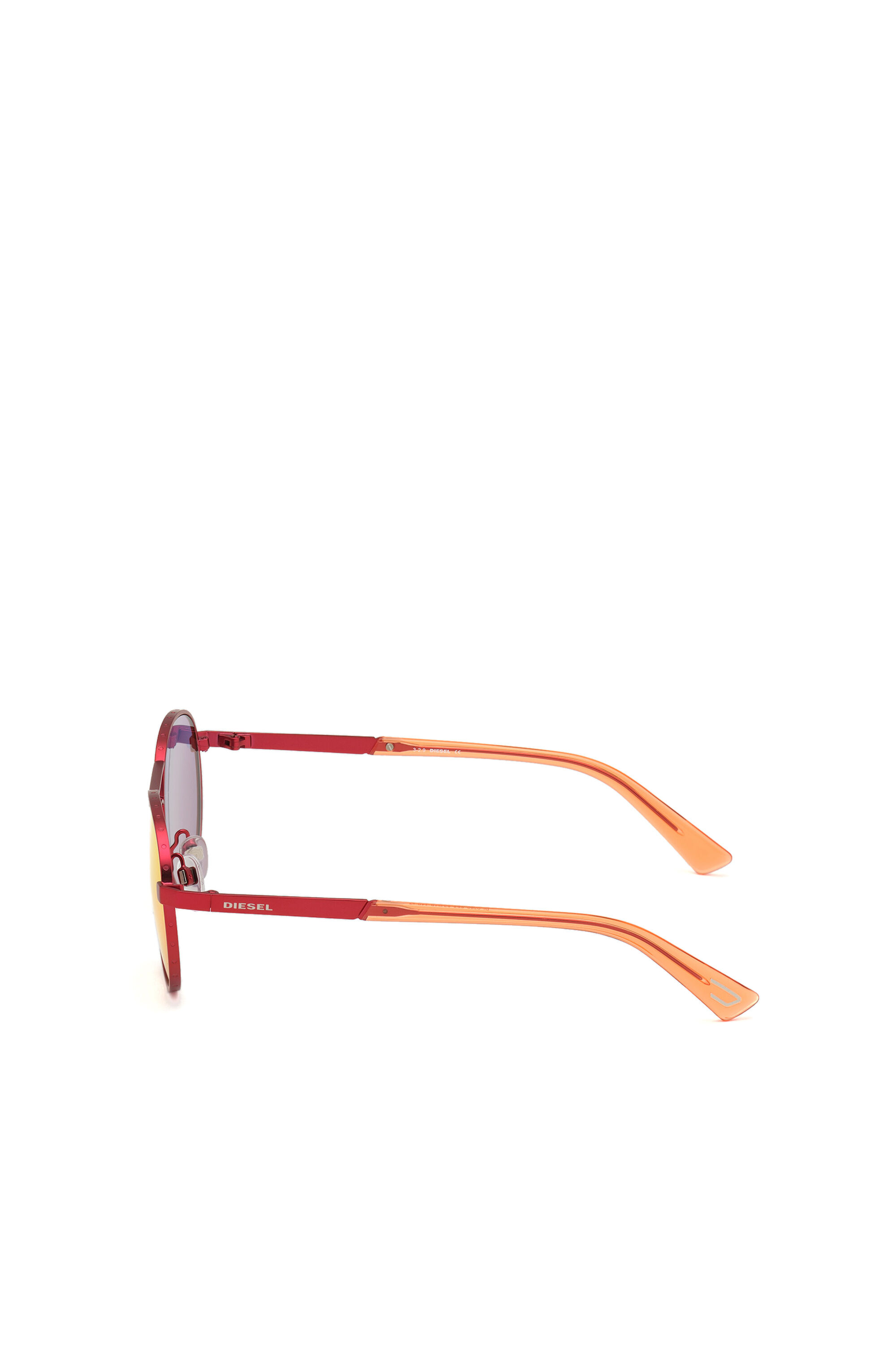 Diesel - DL0265, Occhiali arrotondati in metallo e acetato Unisex in Rosa - 4