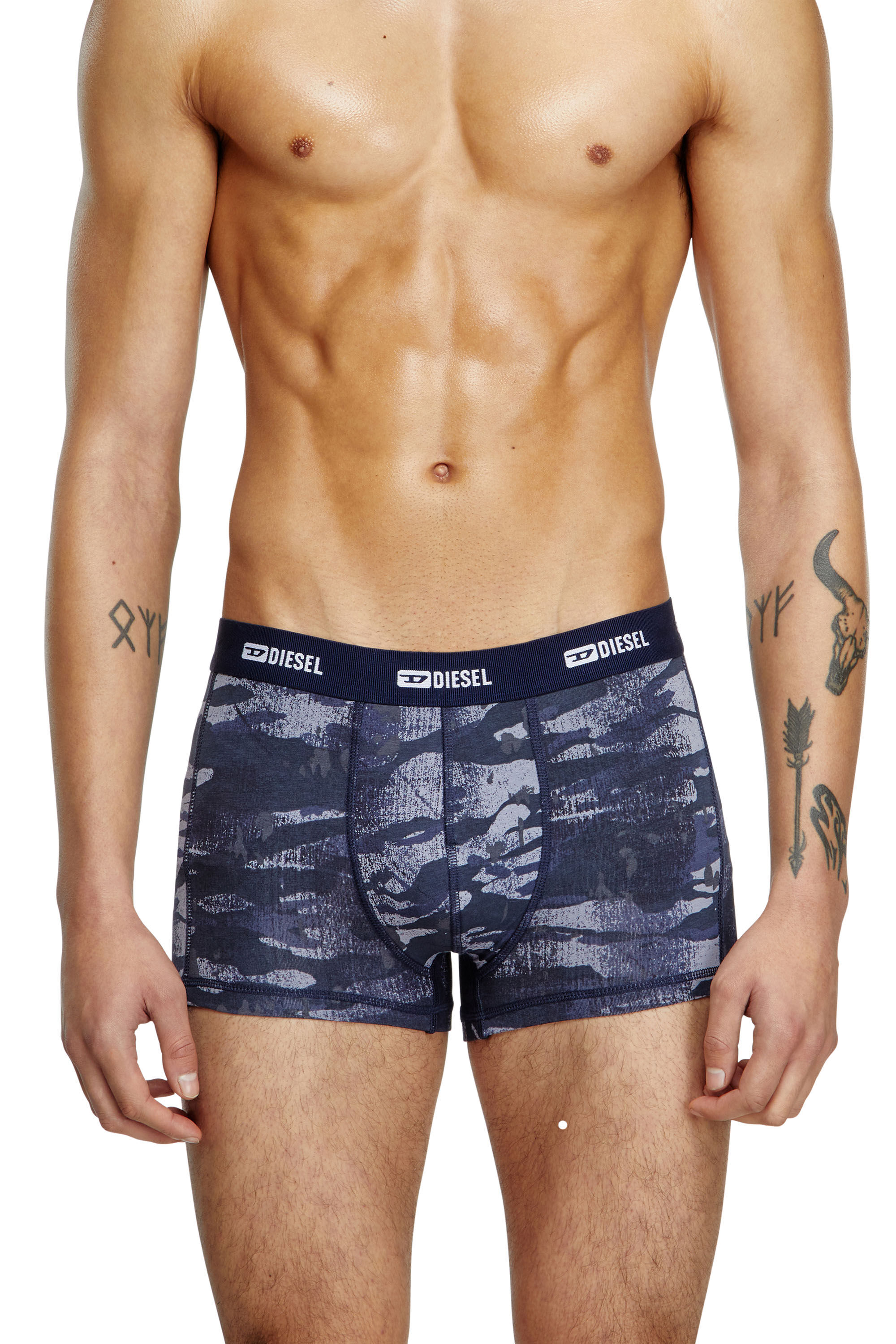 Diesel - DAMIEN-UTLT-3PACK, Set di tre boxer a tinta unita e camouflage Uomo in Multicolor - 3