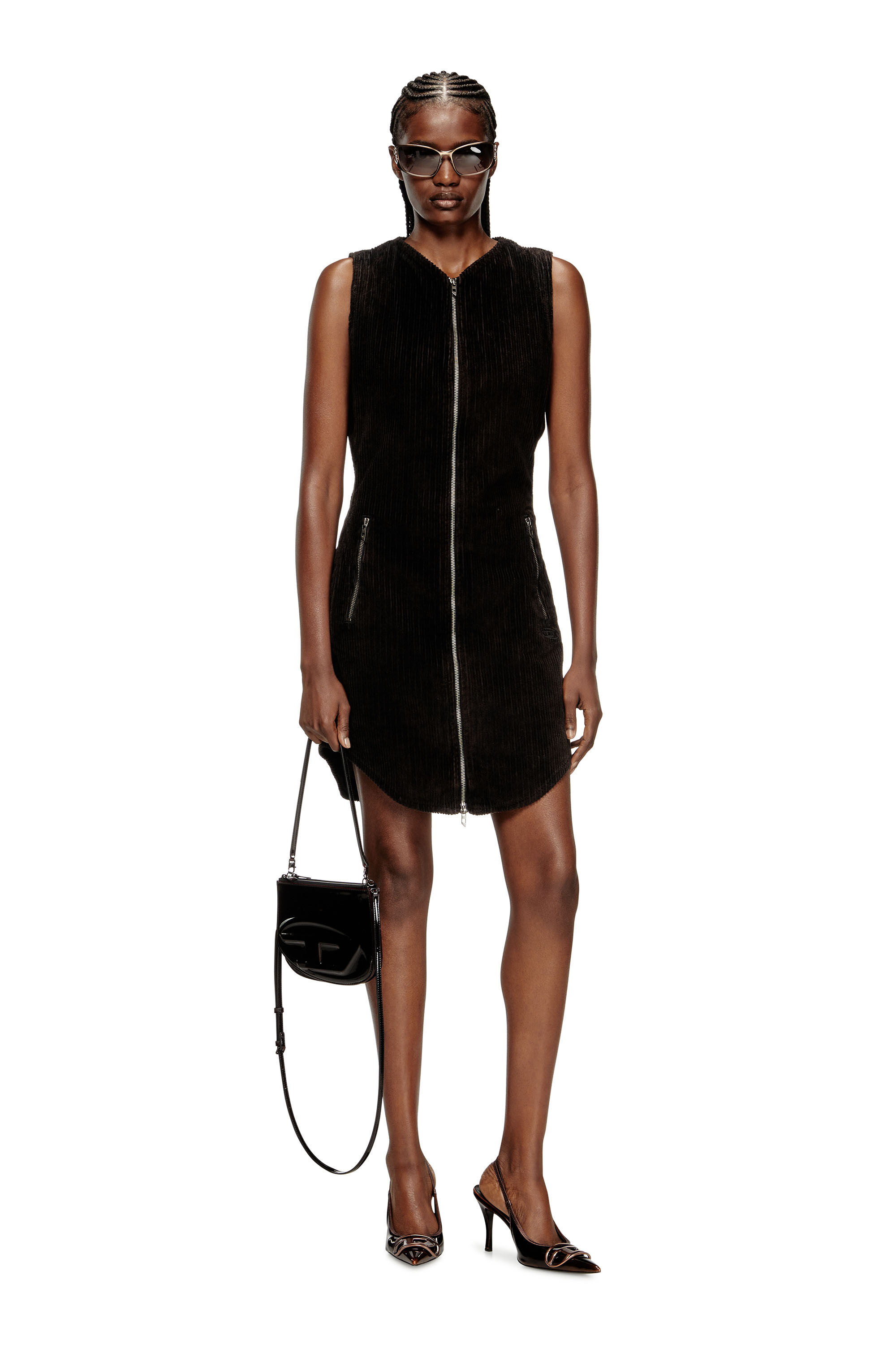 Diesel - D-ENEA, Mini abito in cotone con zip frontale Donna in ToBeDefined - 1