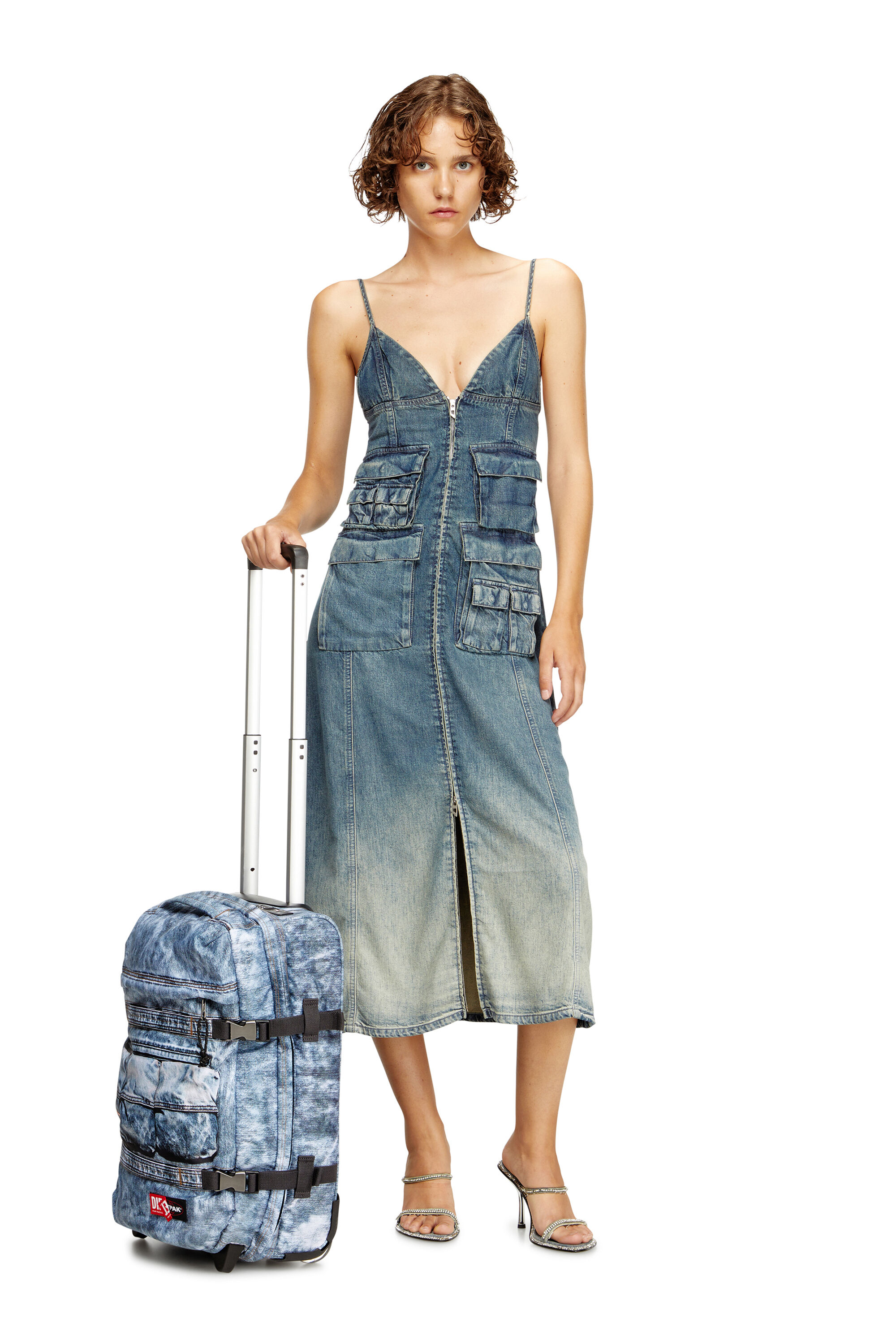 Diesel - DIESEL TRANSIT'R S, Zaino da cabina in denim trompe l'oeil Unisex in Blu - 8