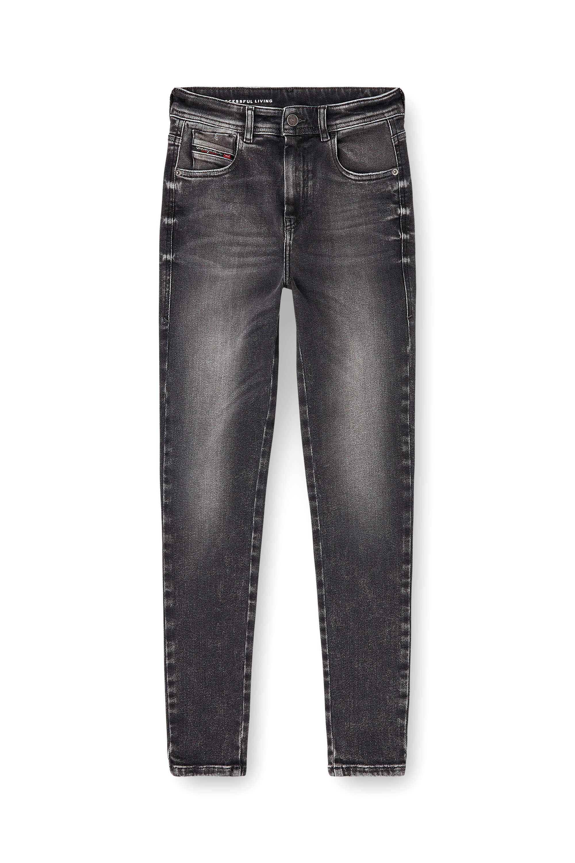 Diesel - Skinny Jeans 1984 Slandy-High 09L93 Donna, Nero/Grigio scuro - Image 1