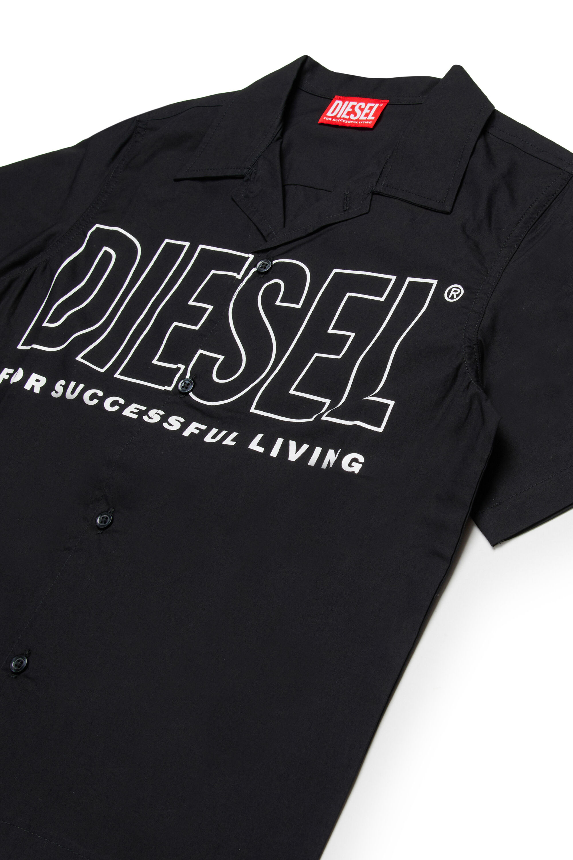 Diesel - MCDRID, Camicia in cotone a maniche corte Uomo in Nero - 3