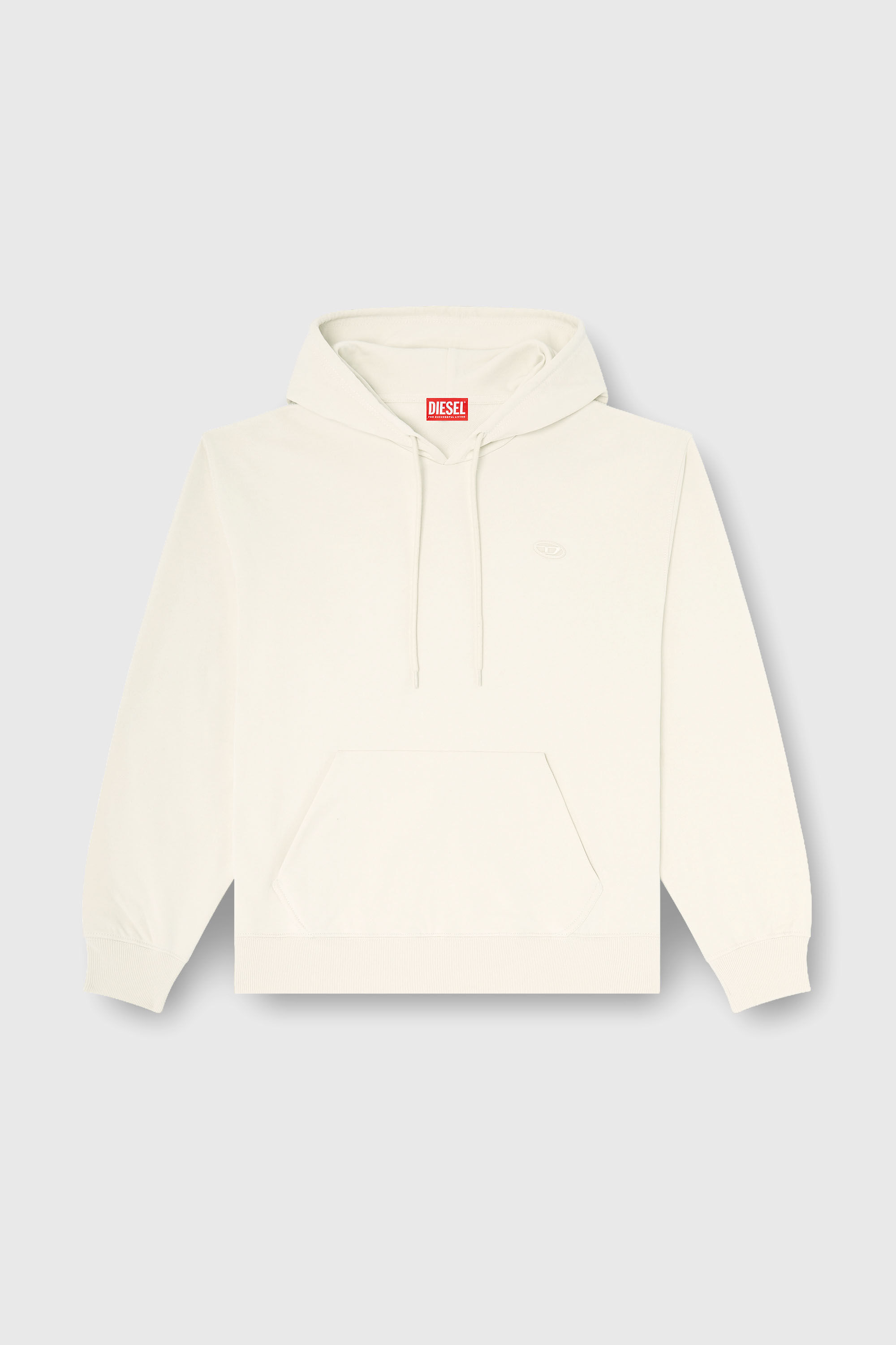 Diesel - S-LUK-H-MOON-T92, Felpa con cappuccio con logo Oval D Uomo in Bianco - 2