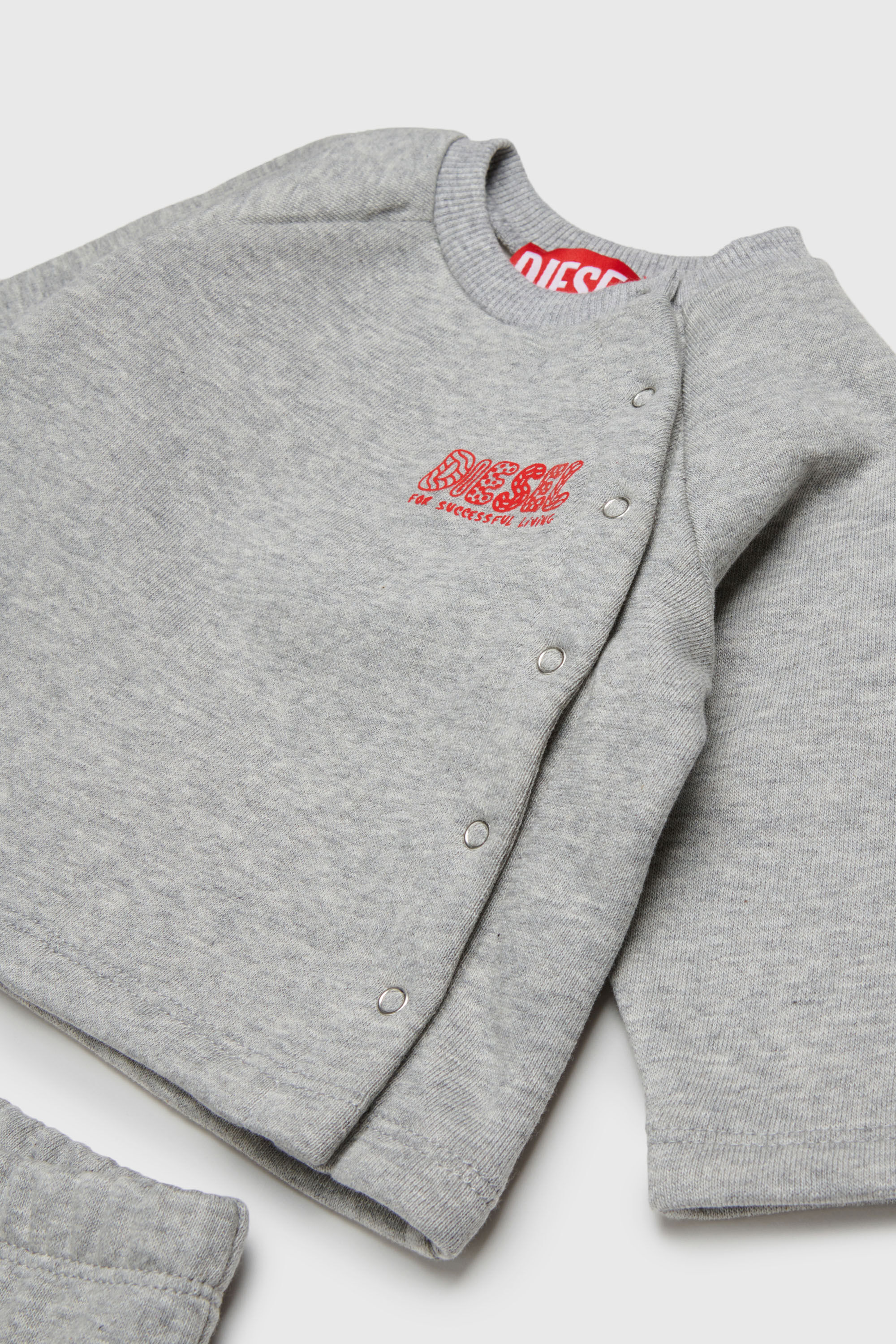 Diesel - SLUPY-SET-NB, Set neonato con stampa logo Unisex in Grigio - 3