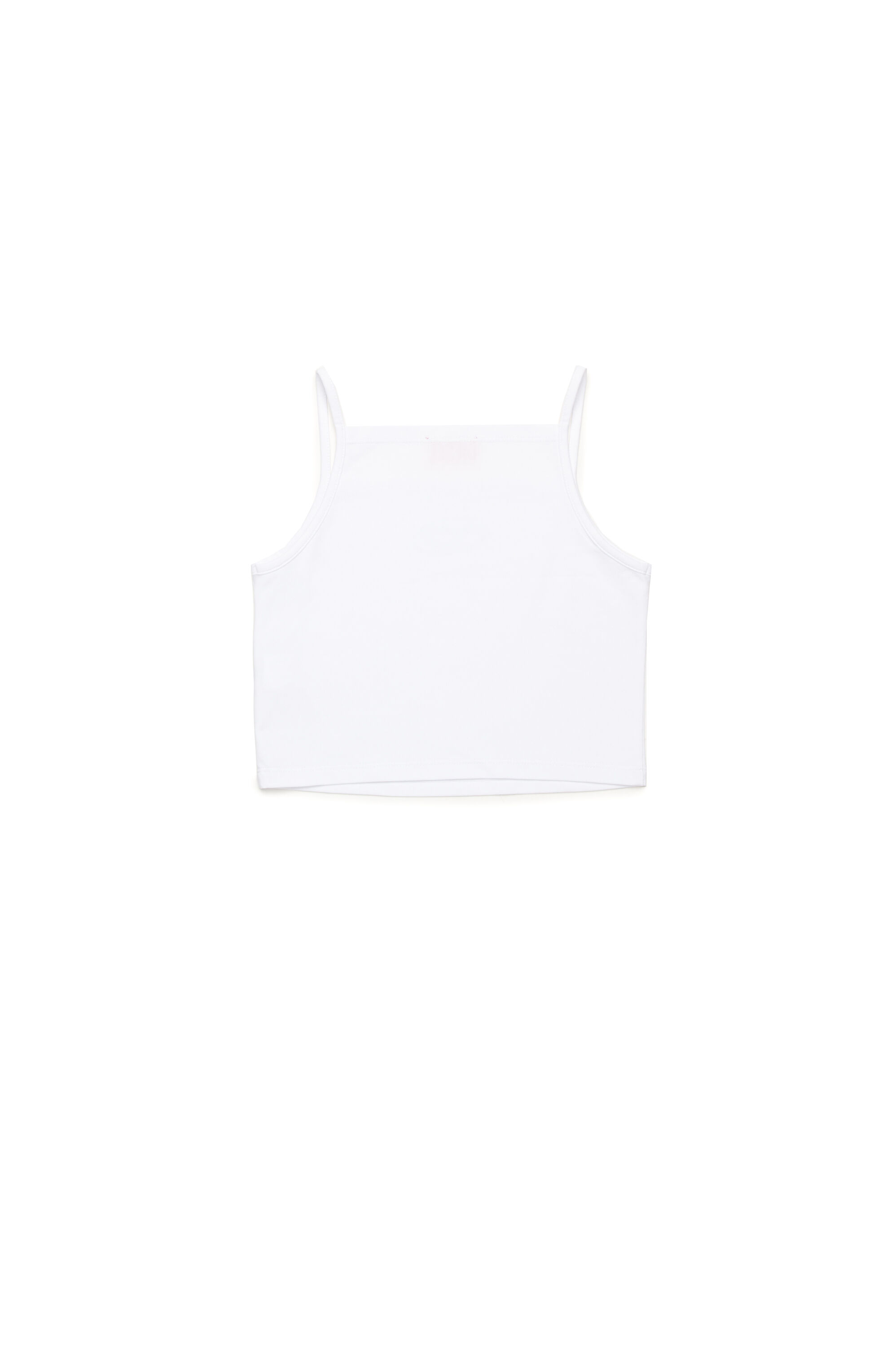 Diesel - TRIND, Top a sottoveste con logo Oval D in cristalli Donna in Bianco - 2