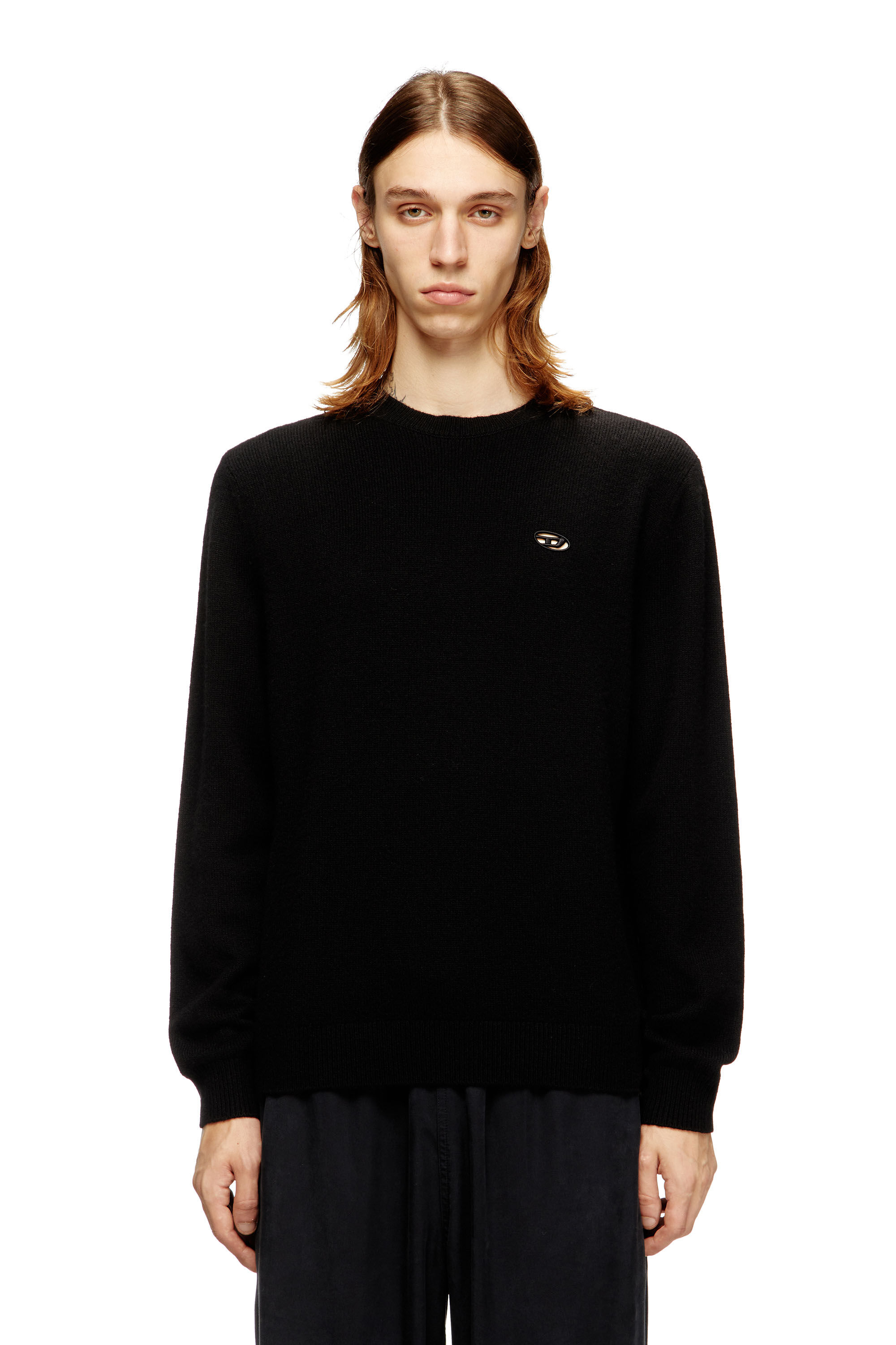 Diesel - K-ARGOL, Maglia in lana e cashmere Uomo in Nero - 3
