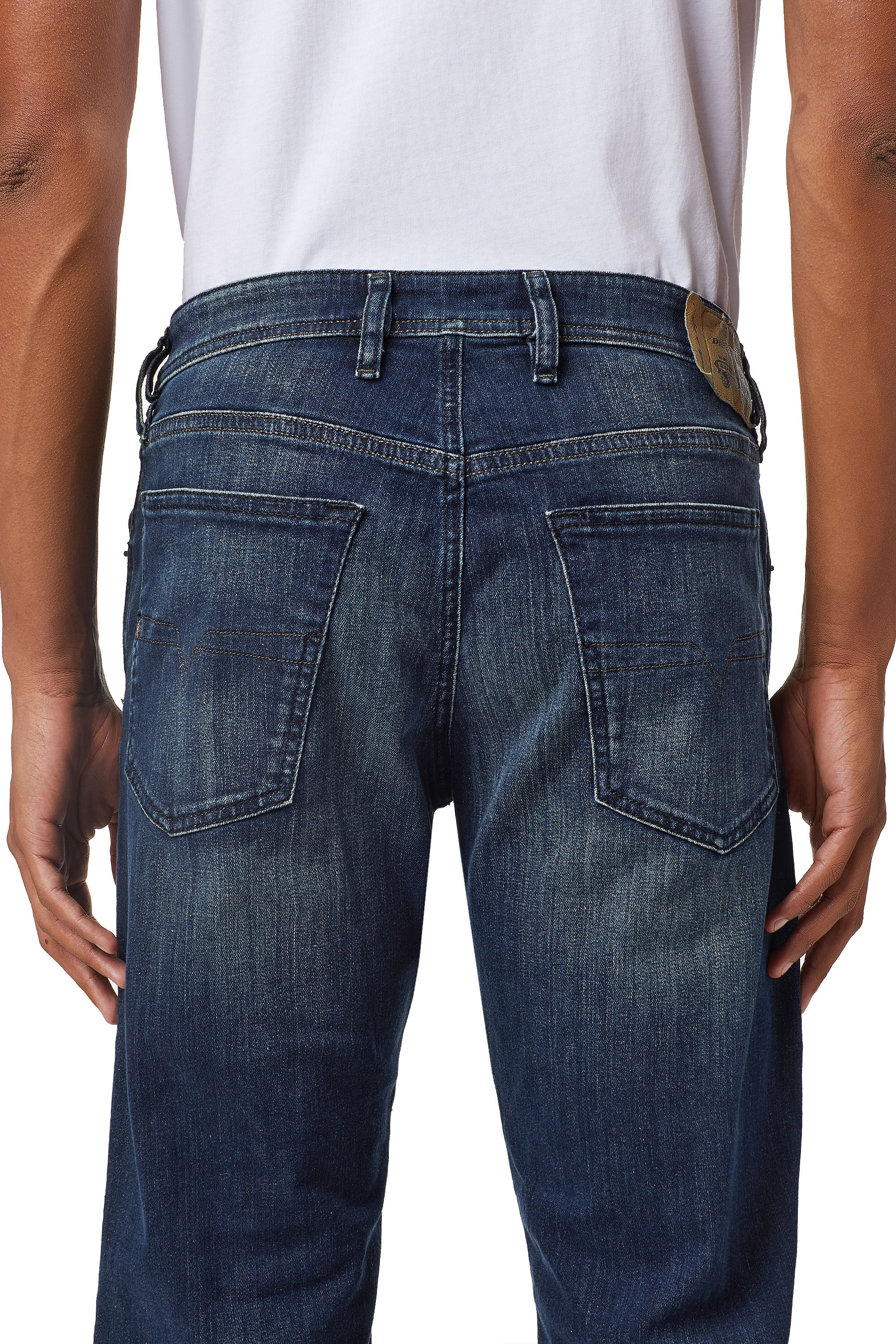Waykee 0814W Uomo: Jeans Straight Blu scuro | Diesel