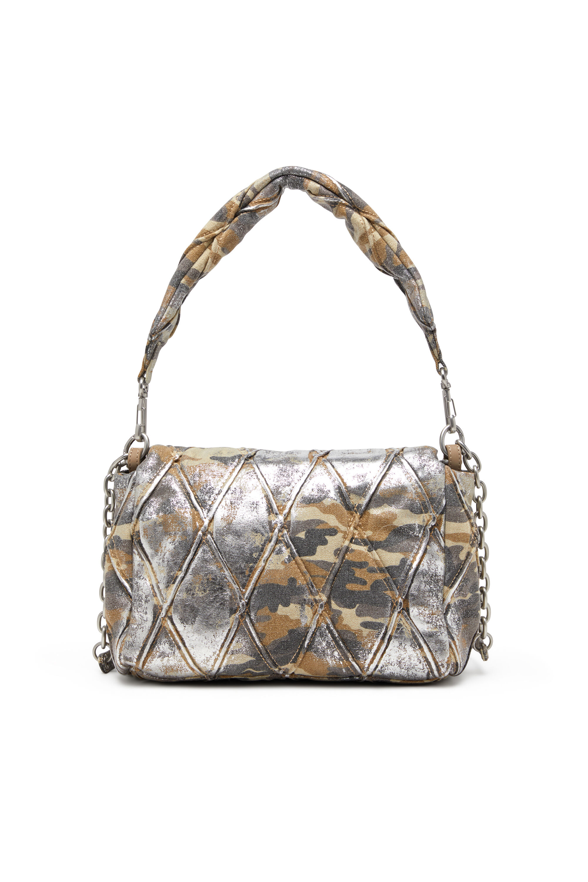 Diesel - CHARM-D SHOULDER M, Charm-D M-Borsa a spalla in canvas metallizzato camouflage Donna in Multicolor - 3