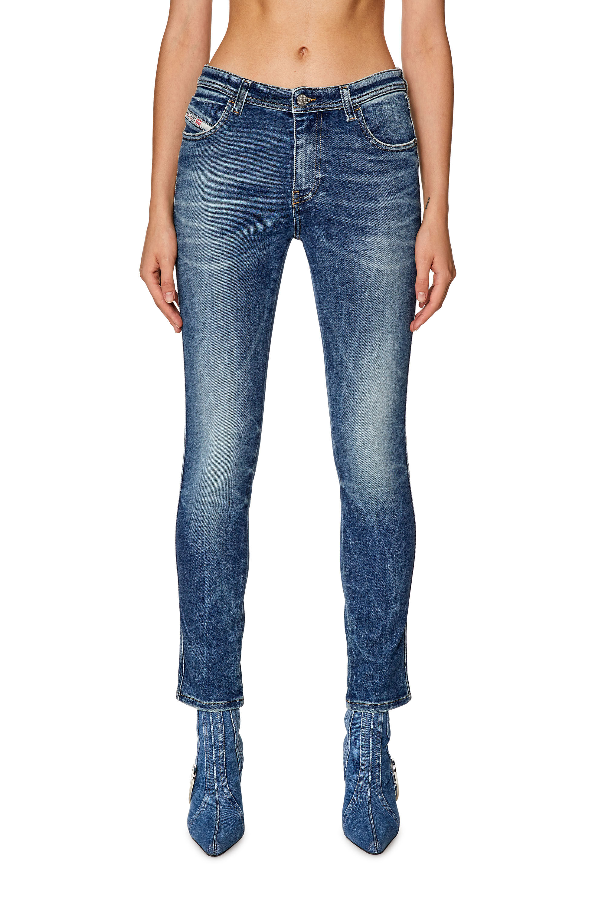 Diesel - Skinny Jeans 2015 Babhila 09G30, Blu medio - Image 3