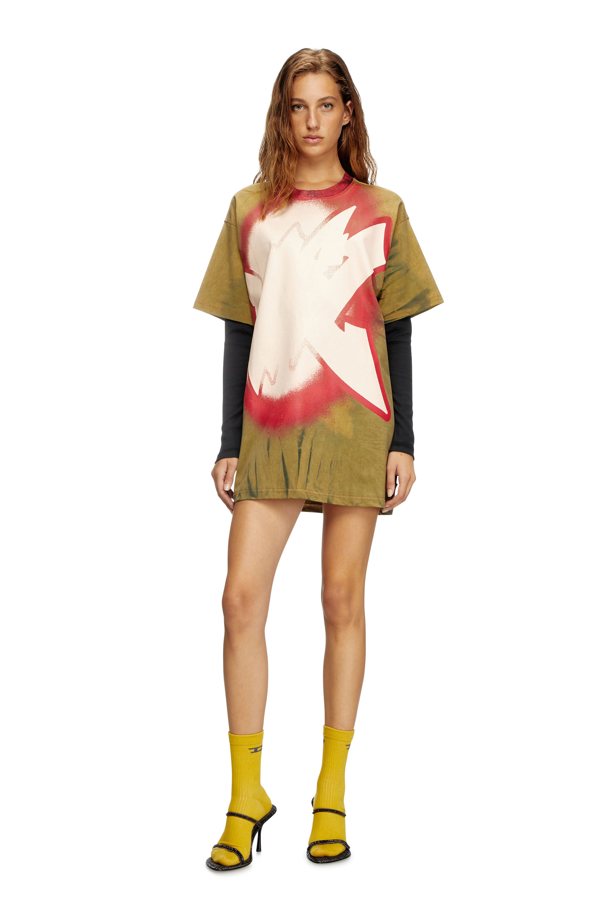 Diesel - D-FANTY, Abito a T-shirt a strati Donna in Marrone - 3