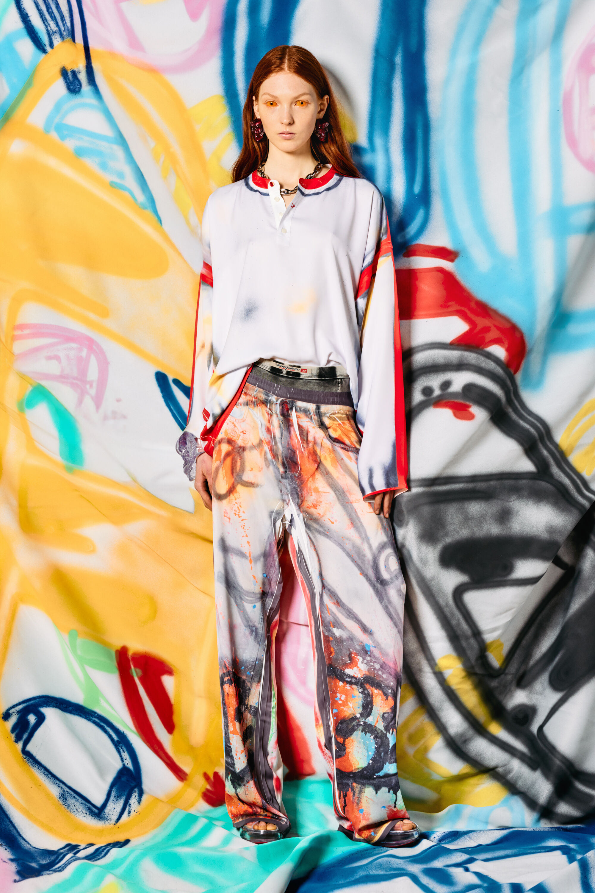 Diesel - T-OLAVI-A-SER-GRAFFITI-USA, Top con stampa graffiti Unisex in Multicolor - 3