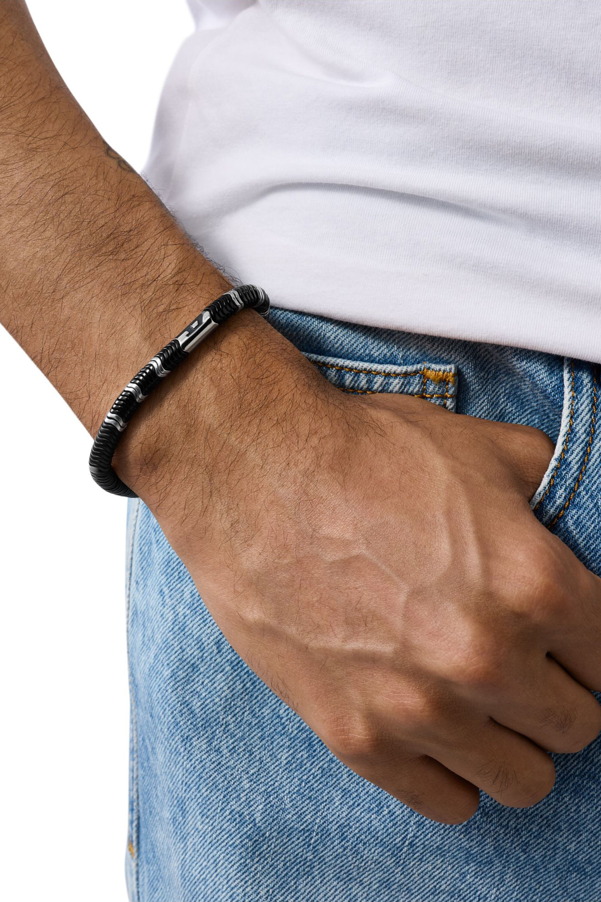 Diesel - DX1574931 JEWEL, Bracciale di perline in ematite Unisex in Nero - 3