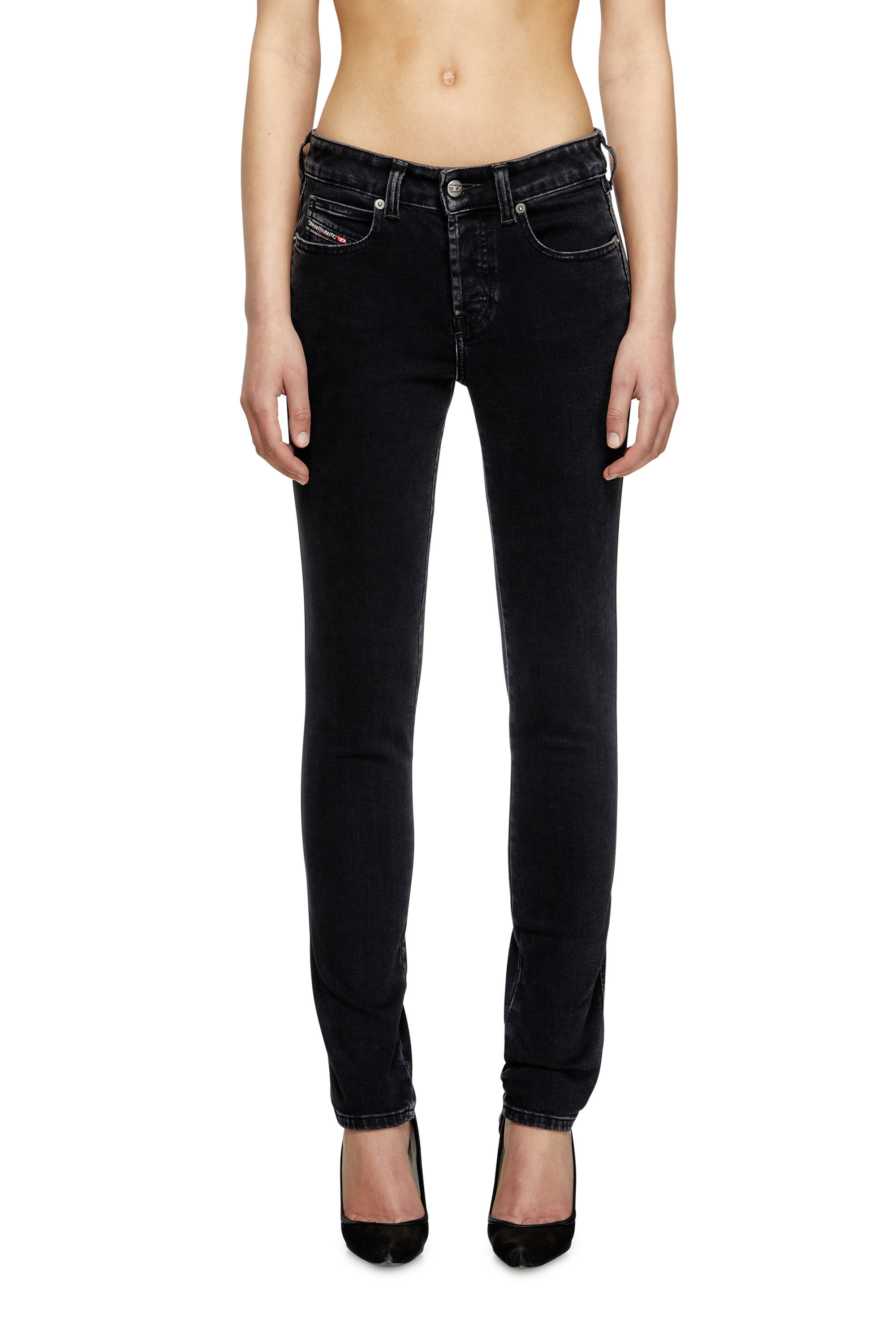 Diesel - Slim Jeans 1992 D-Jiann 09M69 Donna, Nero/Grigio scuro - Image 3