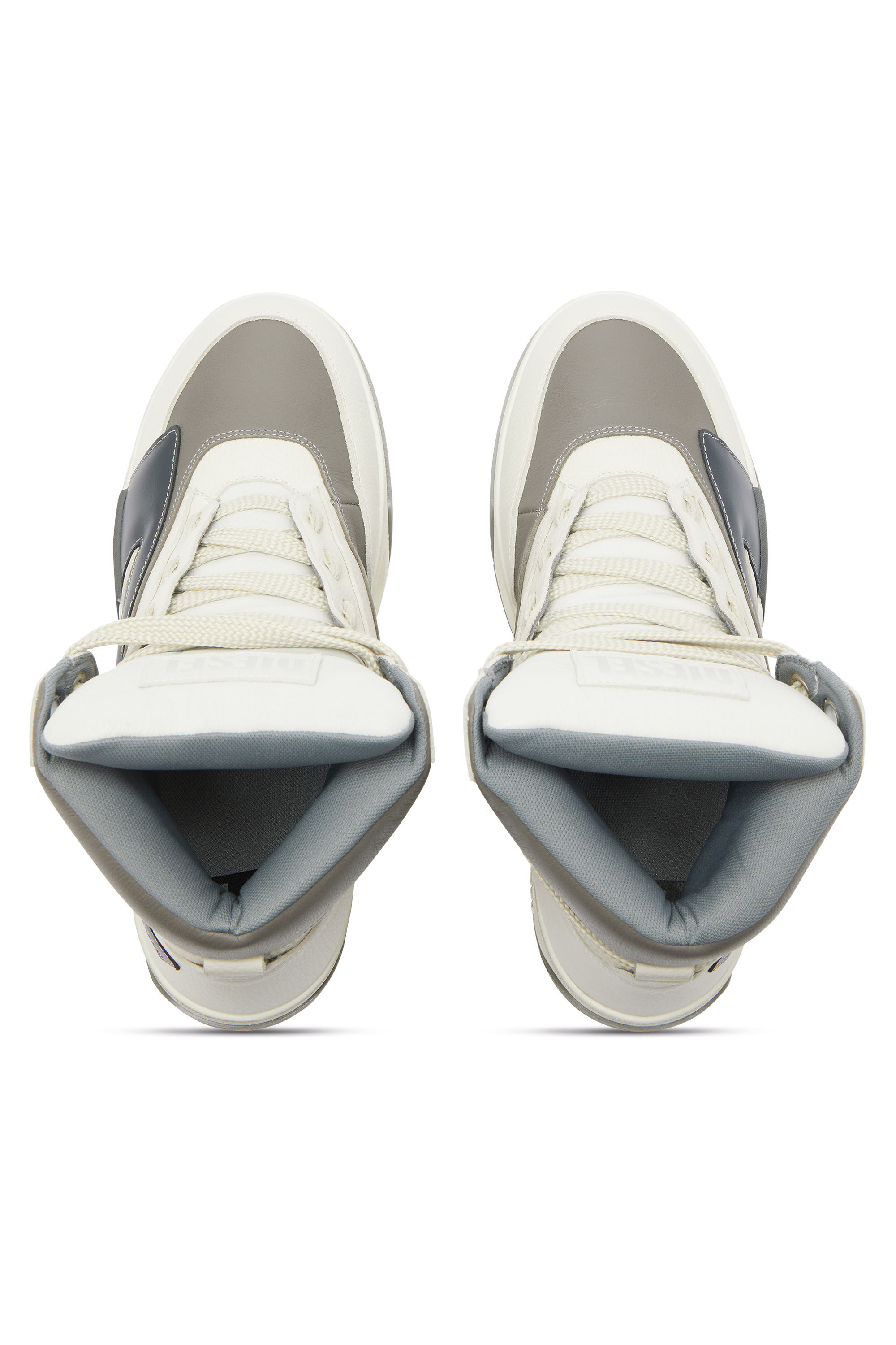 Diesel - S-D-OLLIE MID, S-D-Ollie - Sneakers alte in pelle con D logo Uomo in Bianco - 4