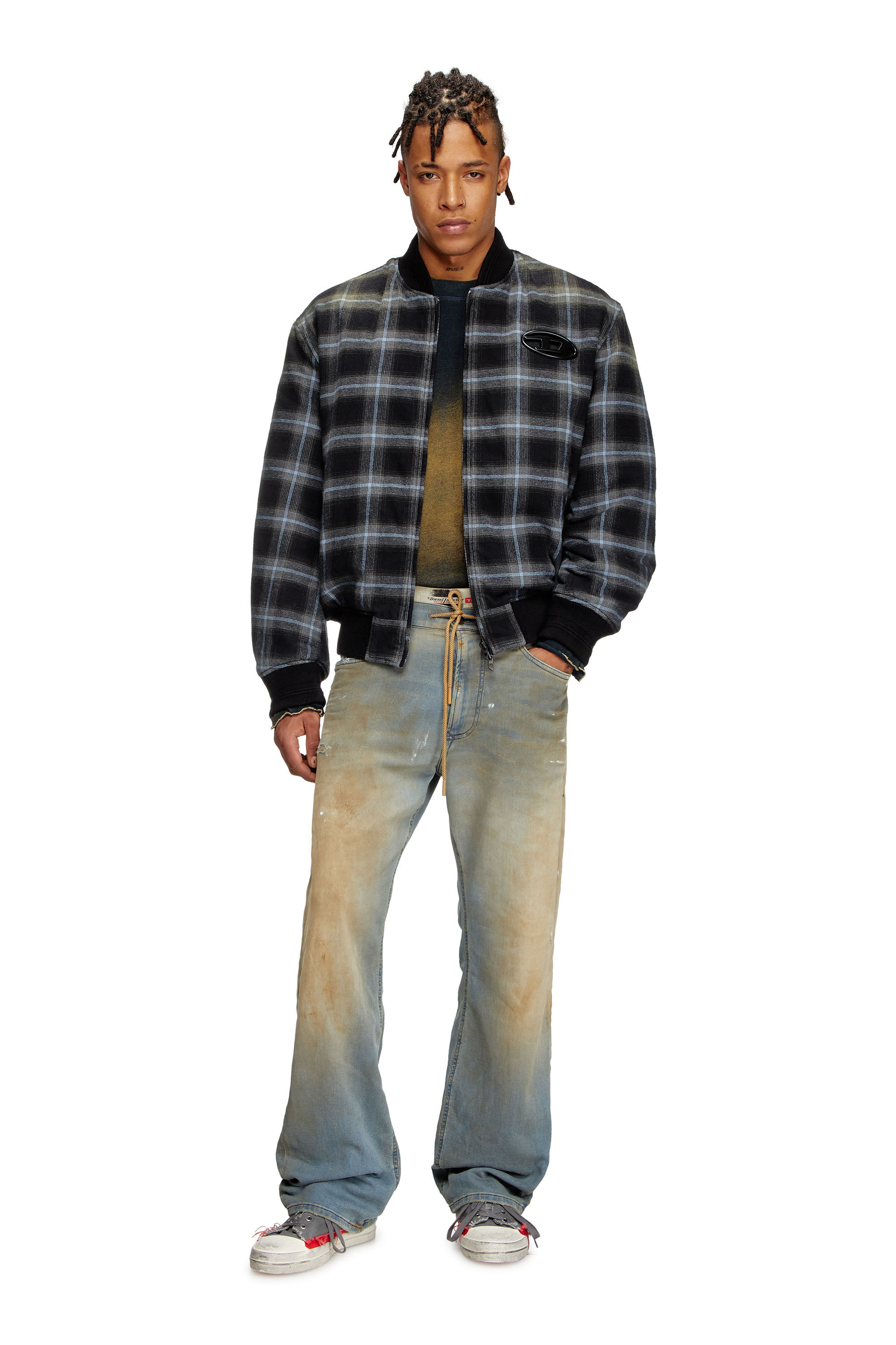 Diesel - J-SAINT, Bomber imbottito in flanella check Uomo in Multicolor - 1