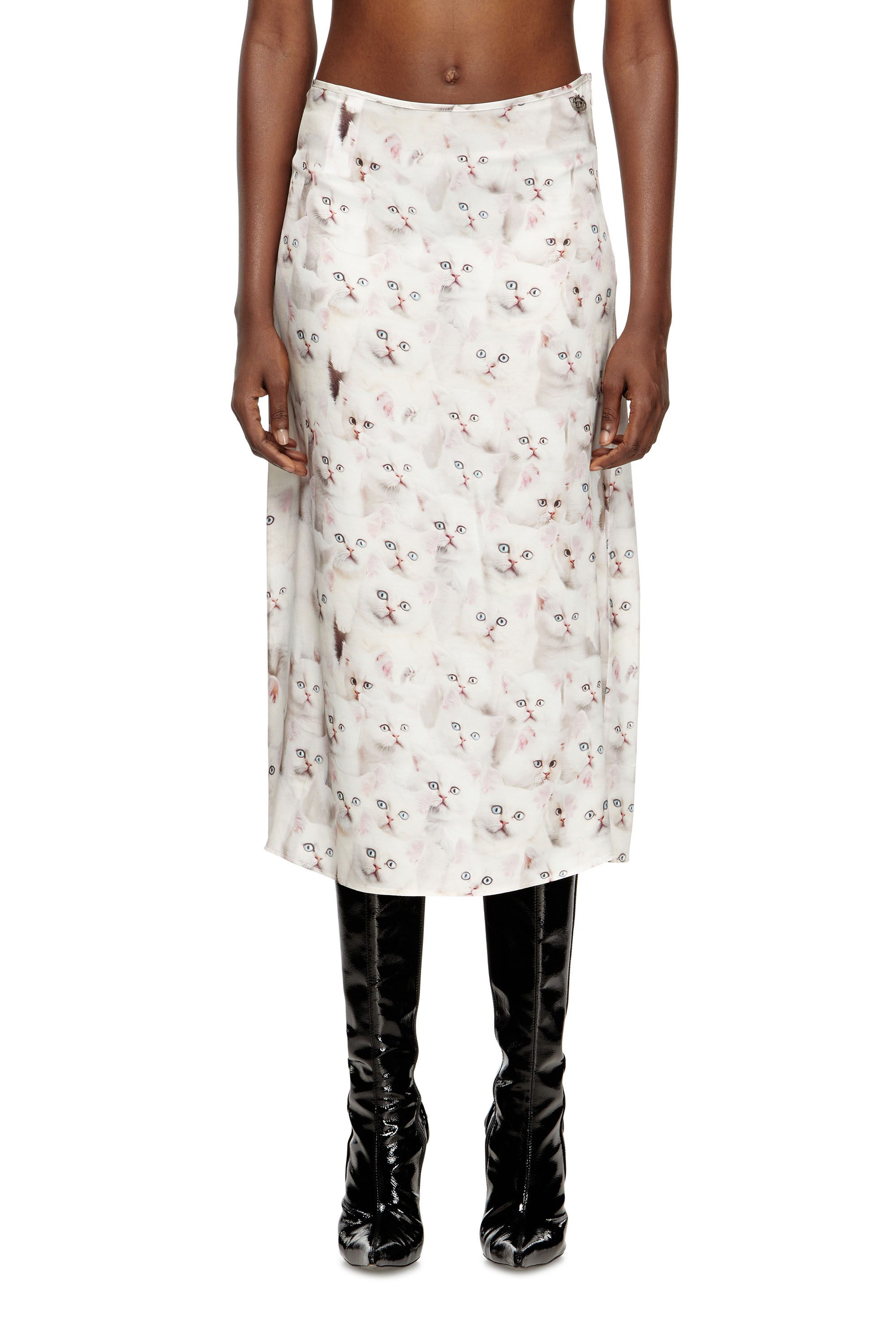 Diesel - O-RCHID-R1, Gonna midi in viscosa con stampa all-over Donna in ToBeDefined - 3