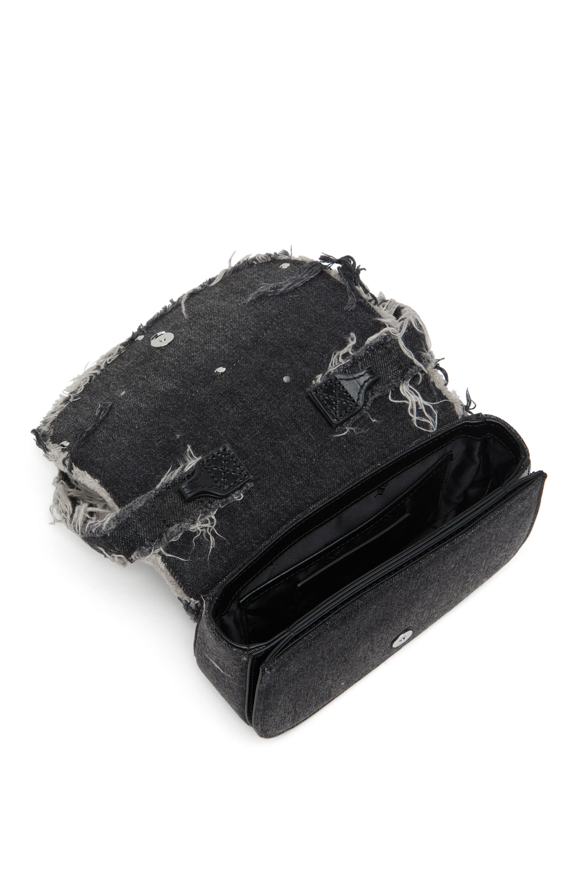 Diesel - 1DR, 1DR-Iconica borsa a spalla in denim e cristalli Donna in Nero - 5