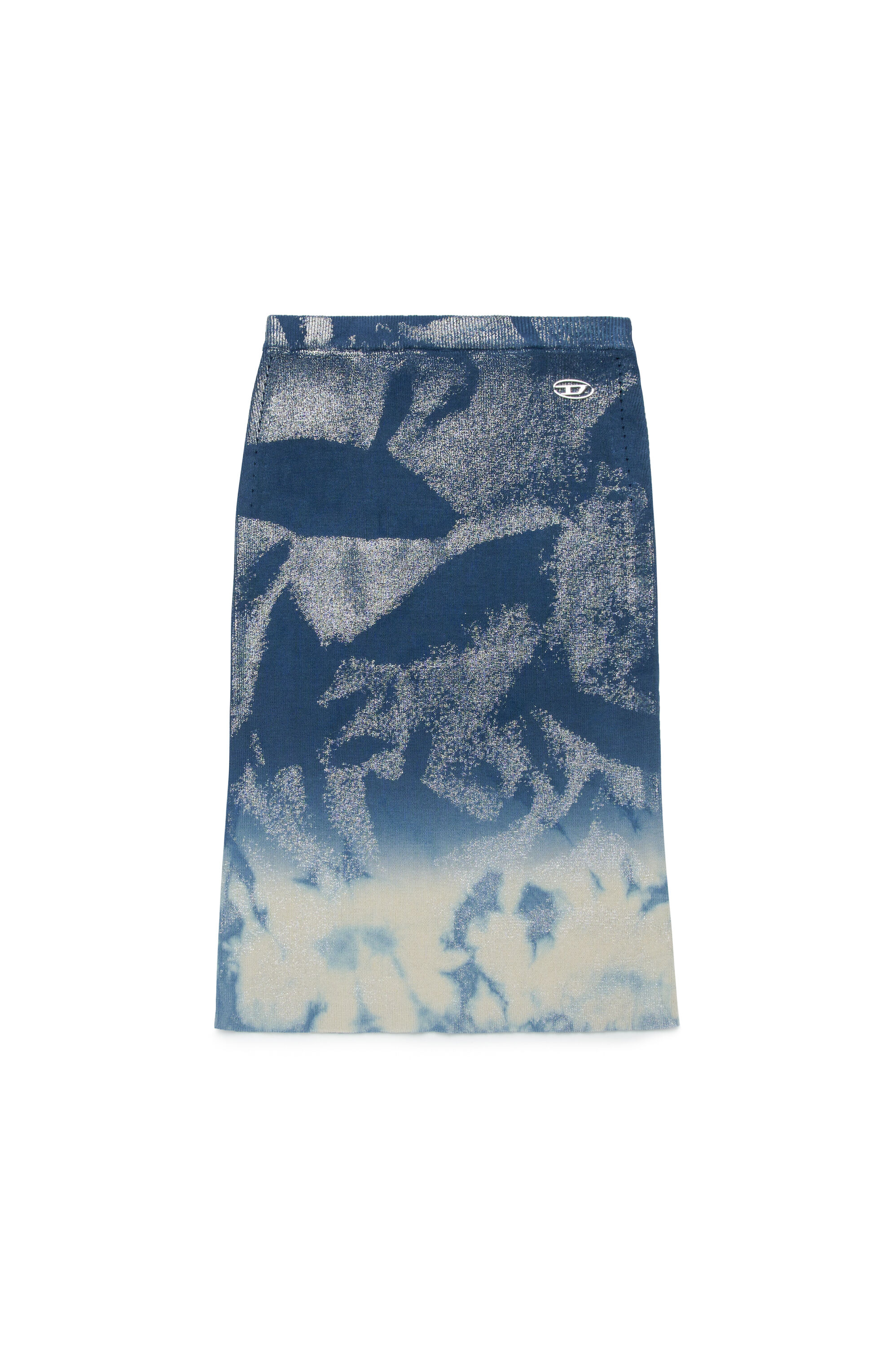 Diesel - GMILAN, Gonna a tubino in maglia con effetto dip-dye metallizzato Donna in Argento - 1