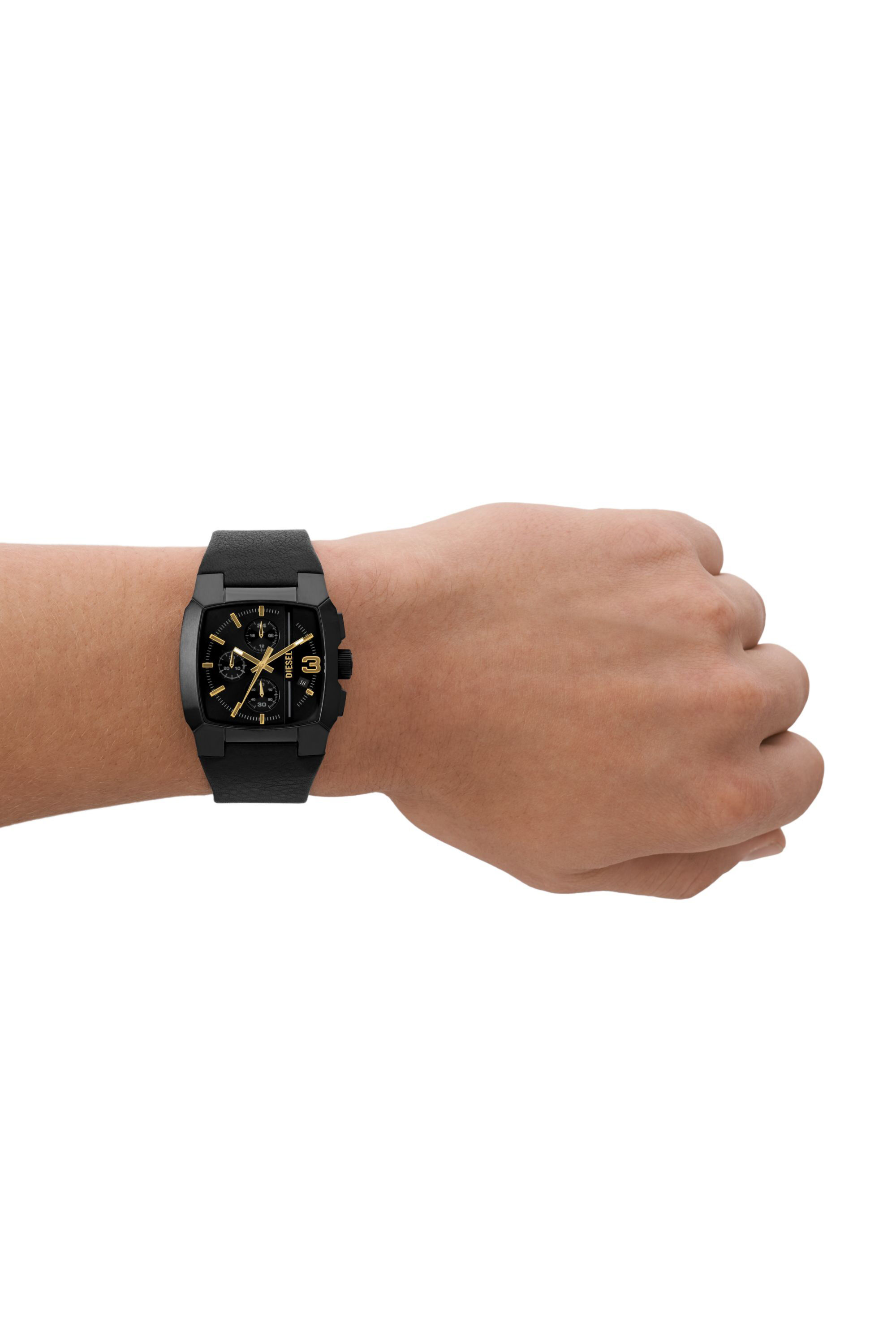 Diesel black leather watch online