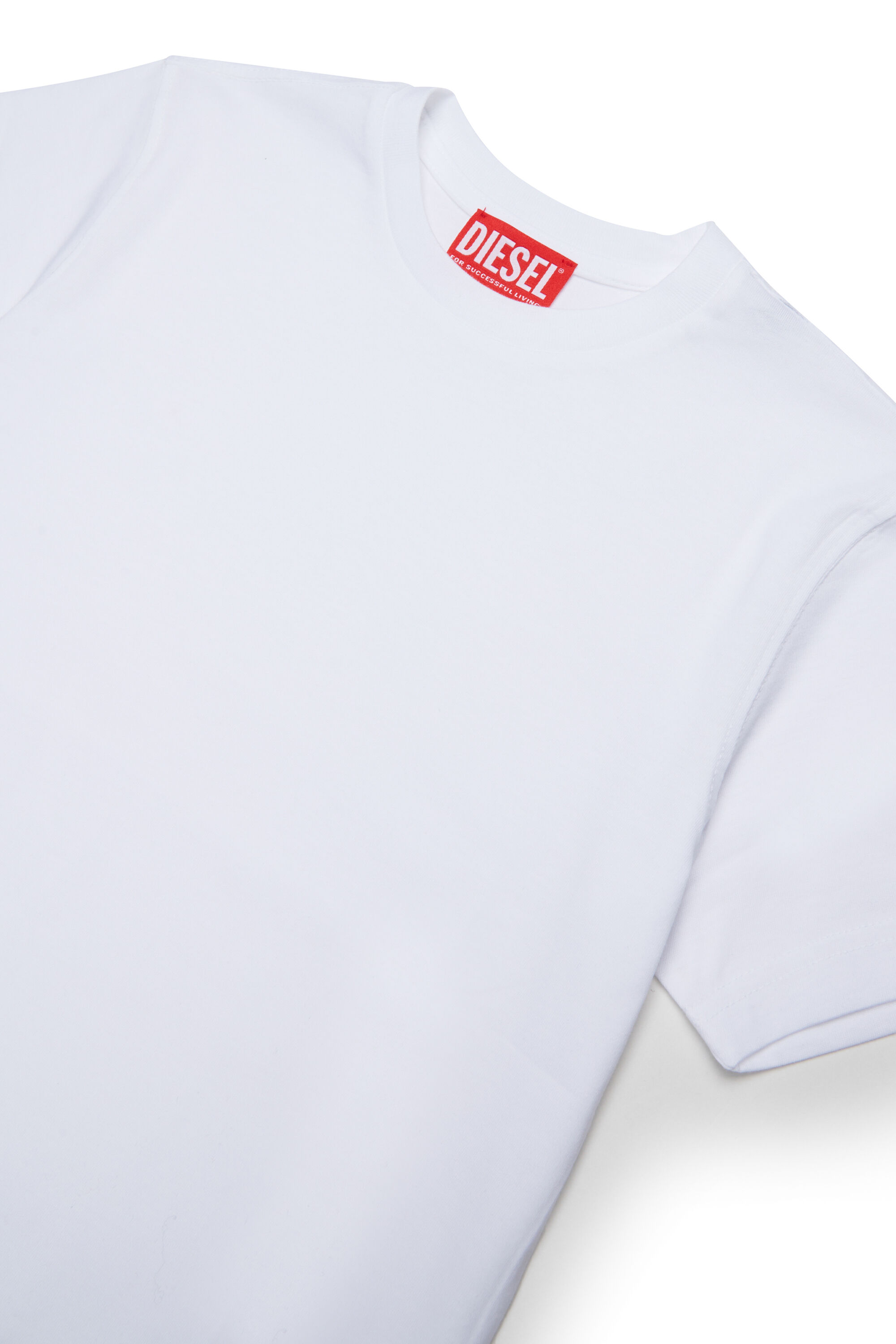 Diesel - TPRES, T-shirt con logo cut-off Uomo in Bianco - 3