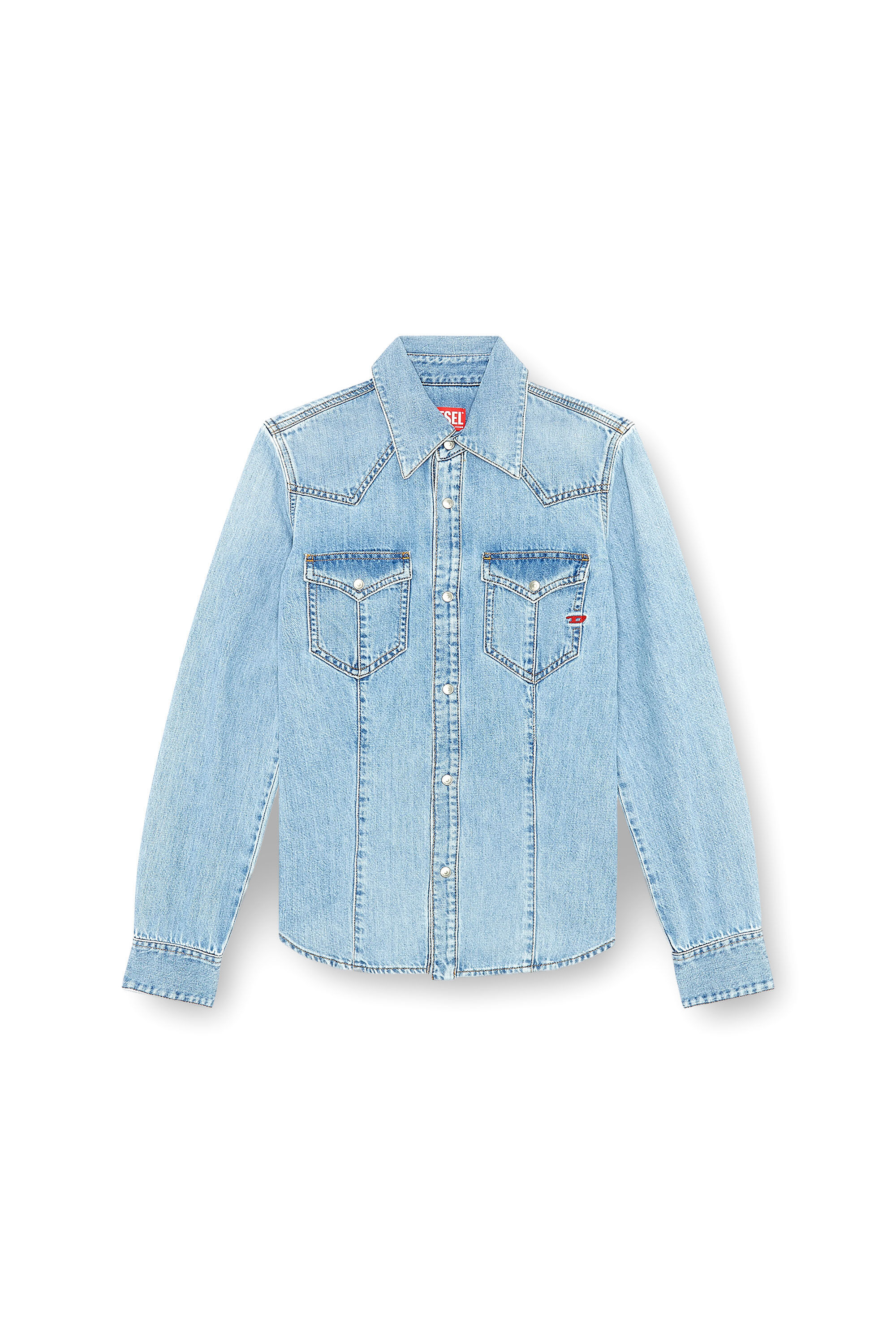 Diesel - DE-WAVES, Camicia Western in denim Donna in Blu - 2