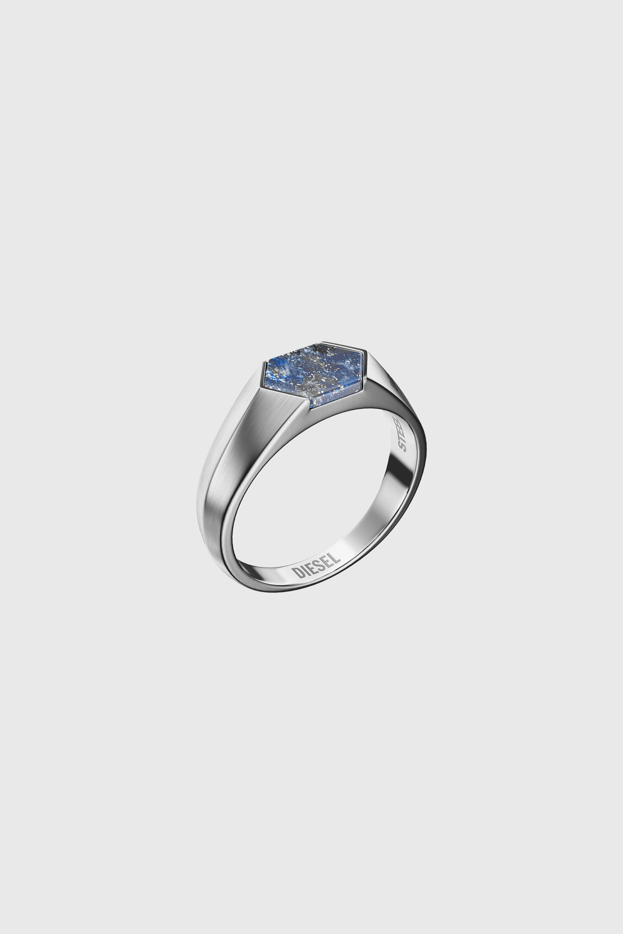 Diesel - DX1712040, Anello chevalier in lapislazzuli Unisex in Argento - 1